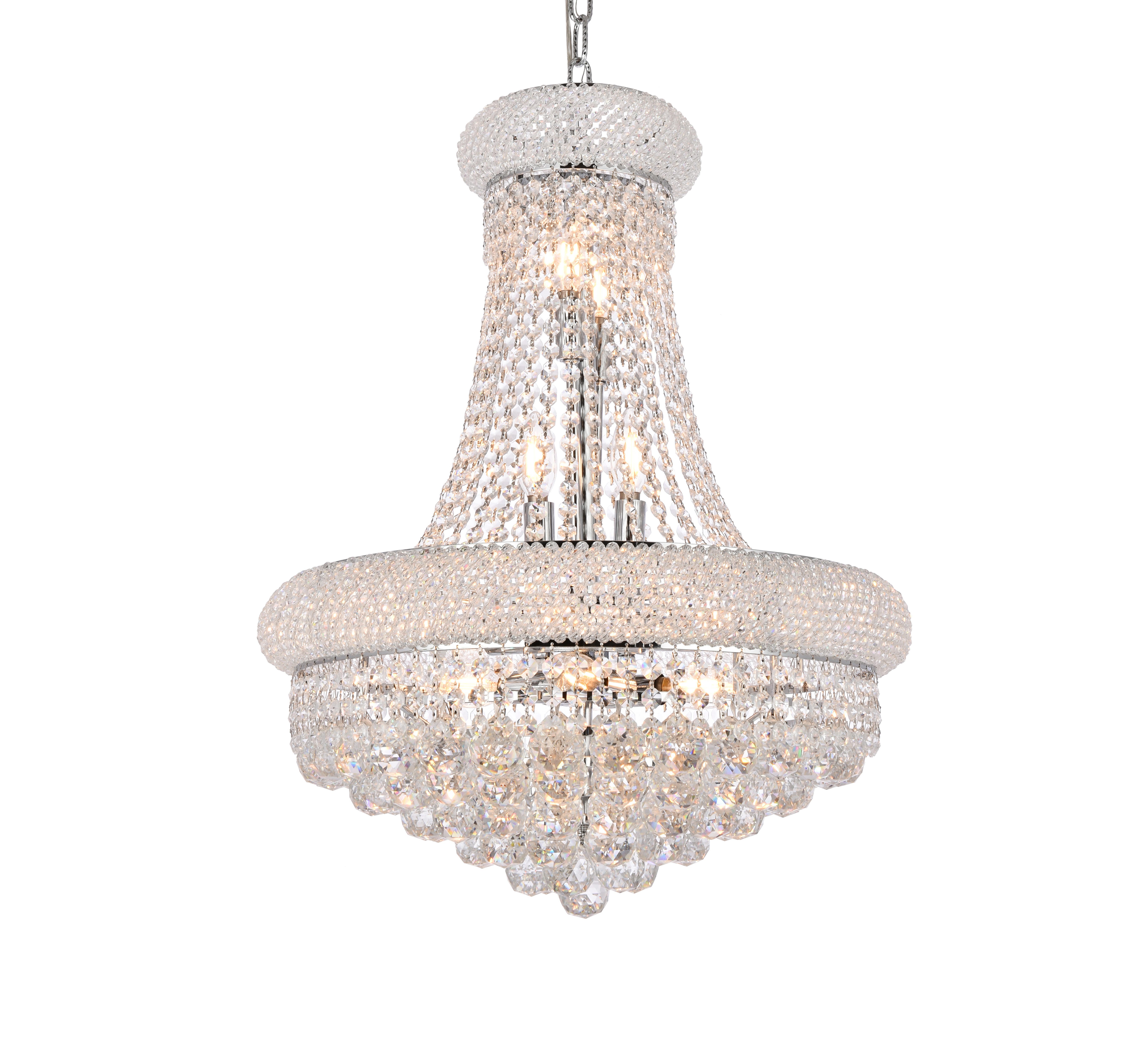 Primo 14 Light Chrome Chandelier Clear Royal Cut Crystal, Chrome, large