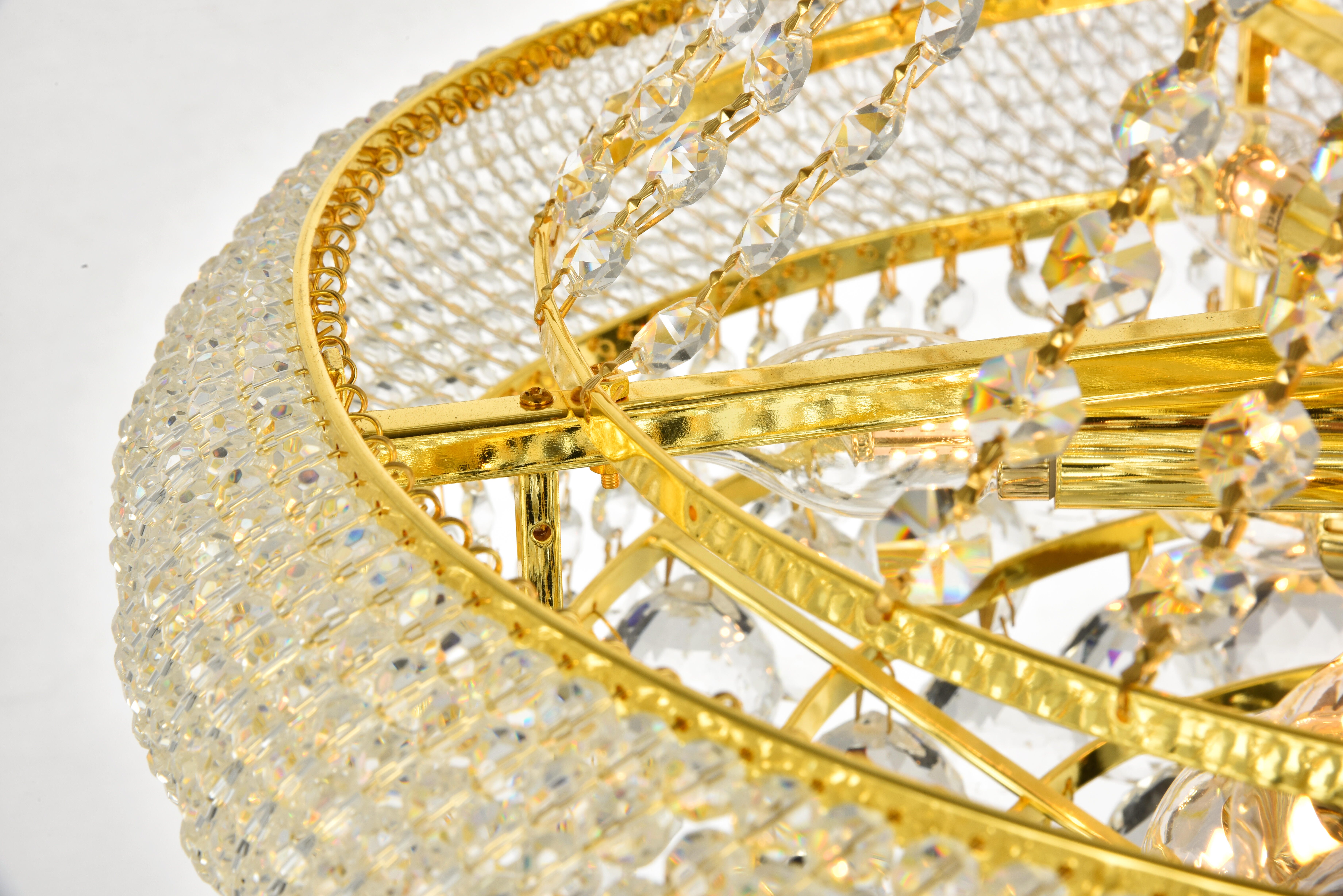 Primo 14 Light Gold Chandelier Clear Royal Cut Crystal, Gold, large