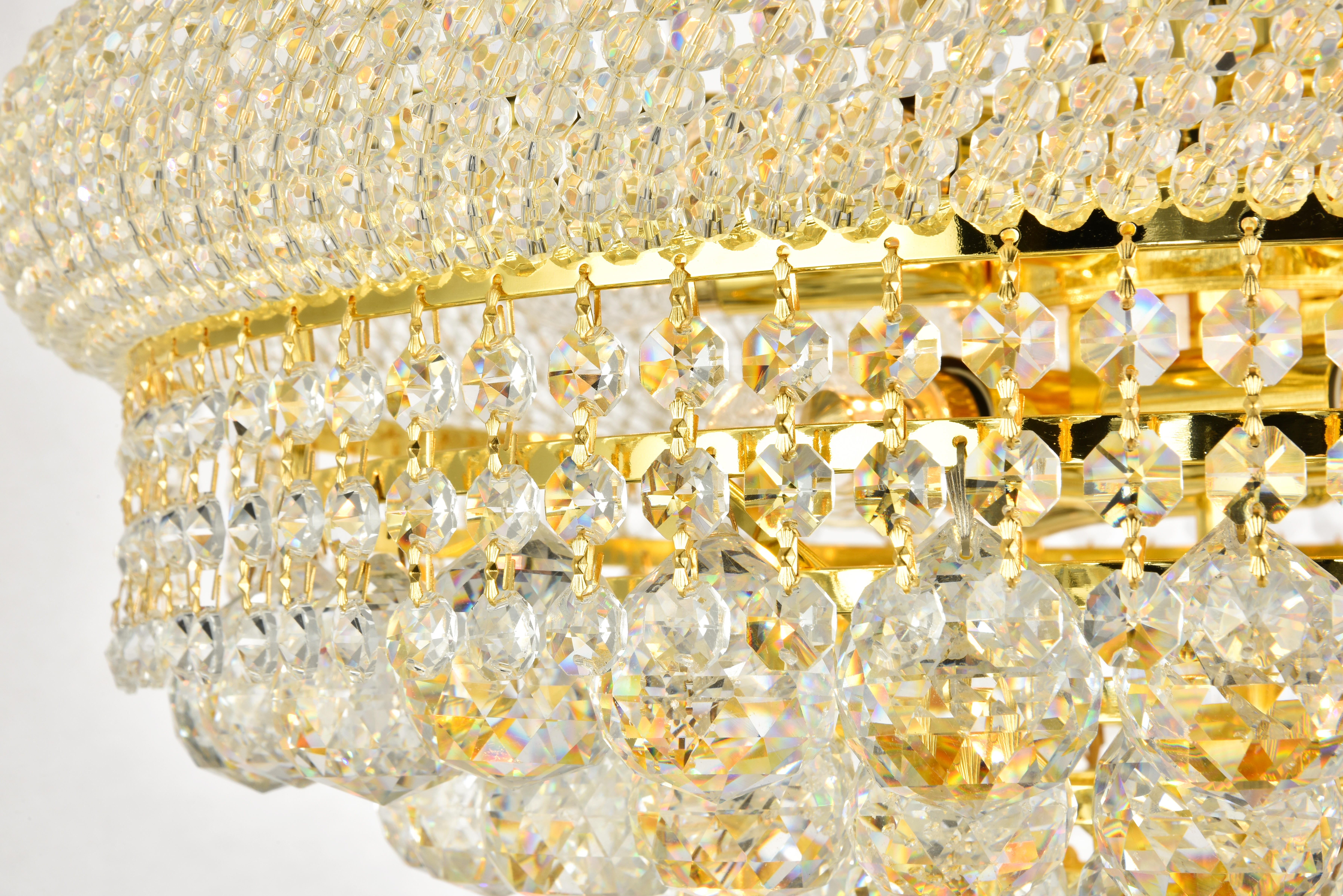 Primo 14 Light Gold Chandelier Clear Royal Cut Crystal, Gold, large