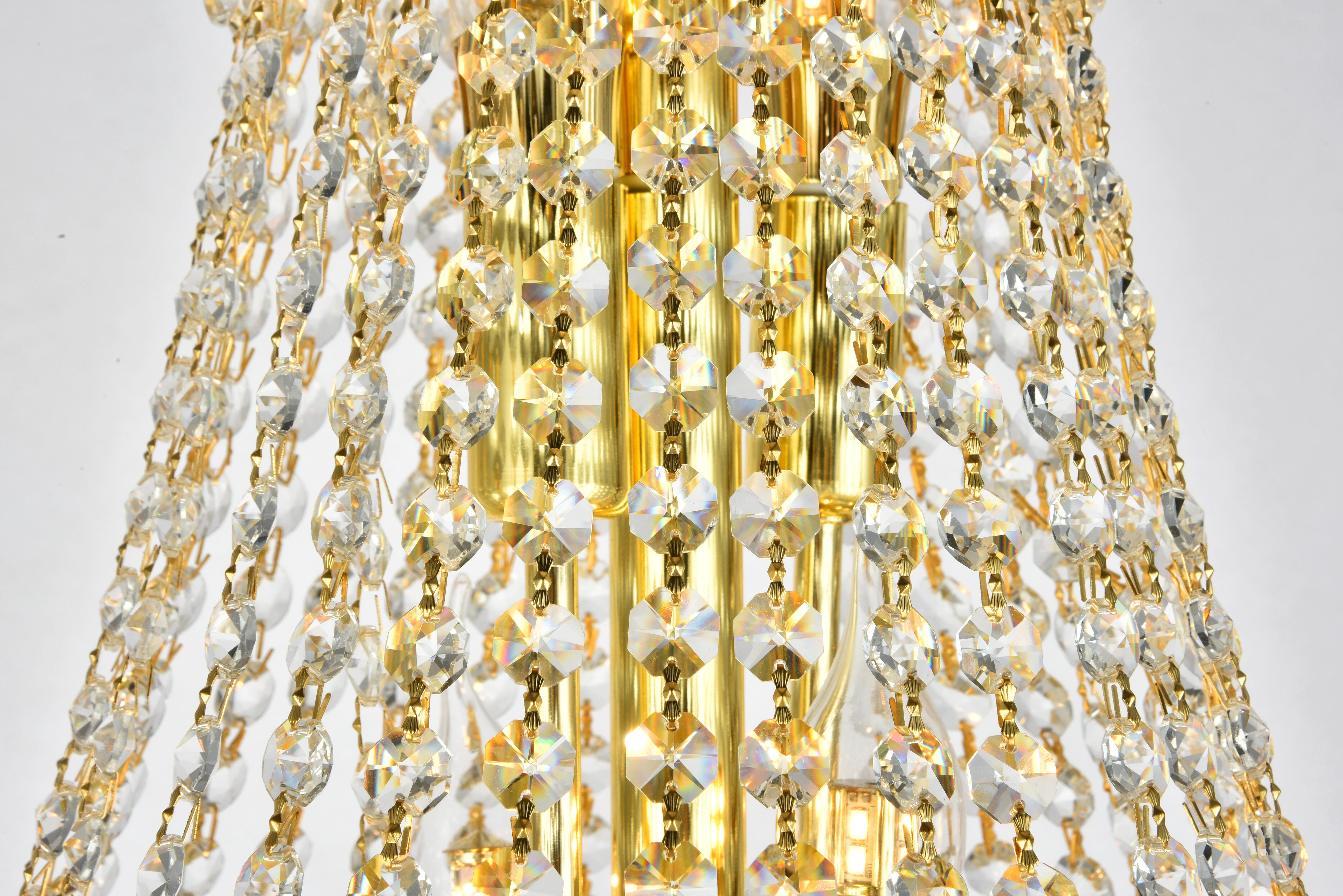 Primo 14 Light Gold Chandelier Clear Royal Cut Crystal, Gold, large