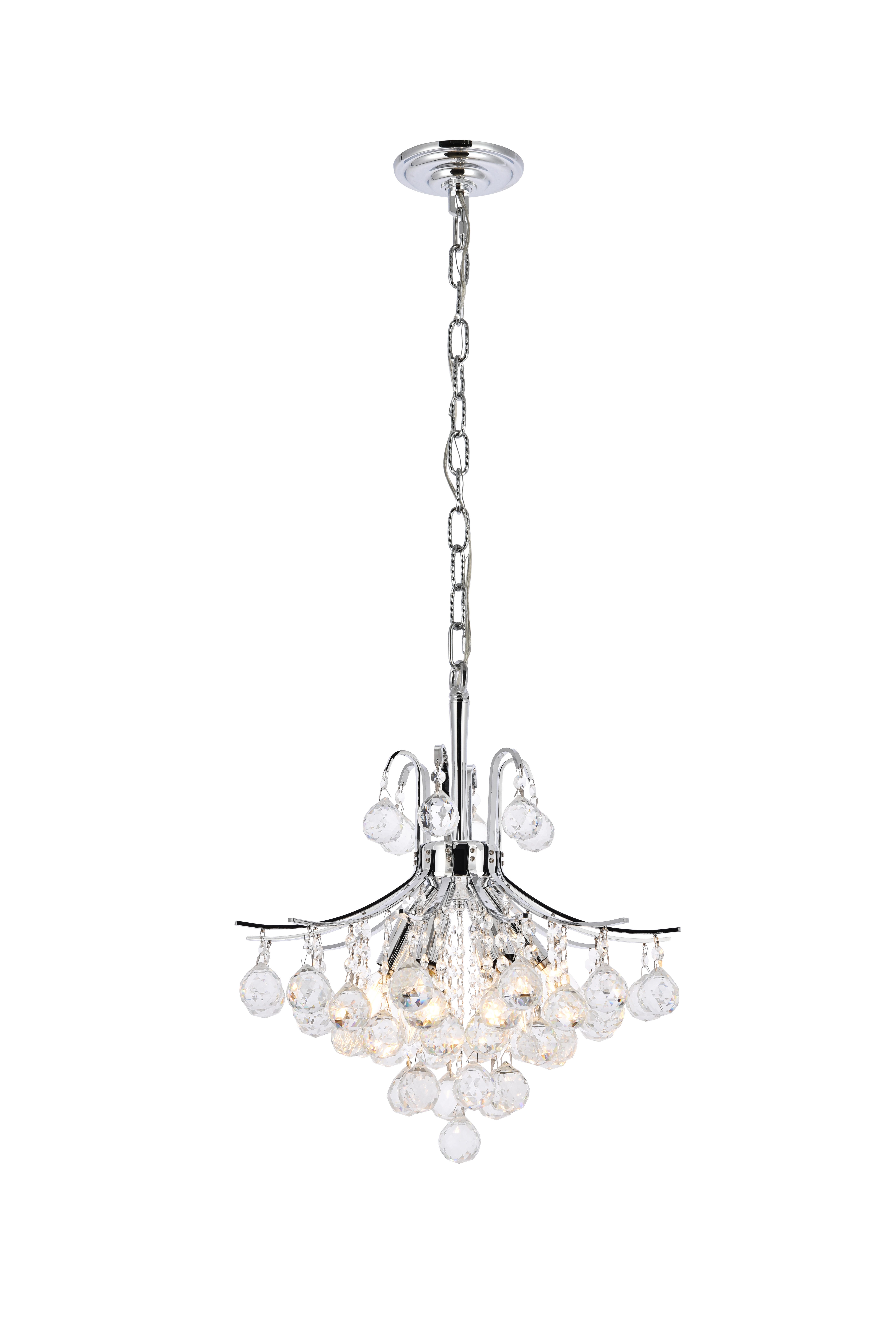 Toureg 6 Light Chrome Pendant Clear Royal Cut Crystal, Chrome, large