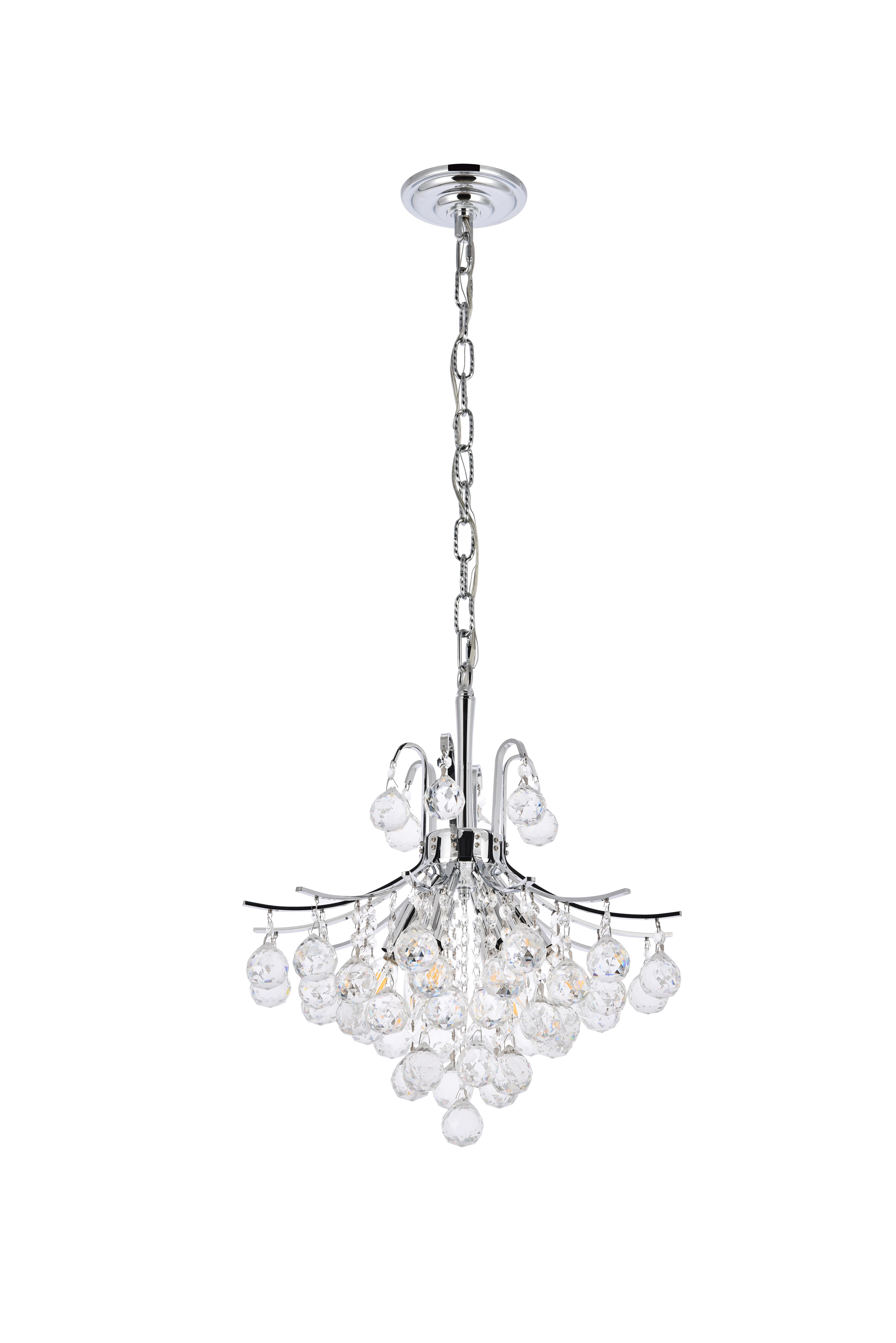 Toureg 6 Light Chrome Pendant Clear Royal Cut Crystal, Chrome, large