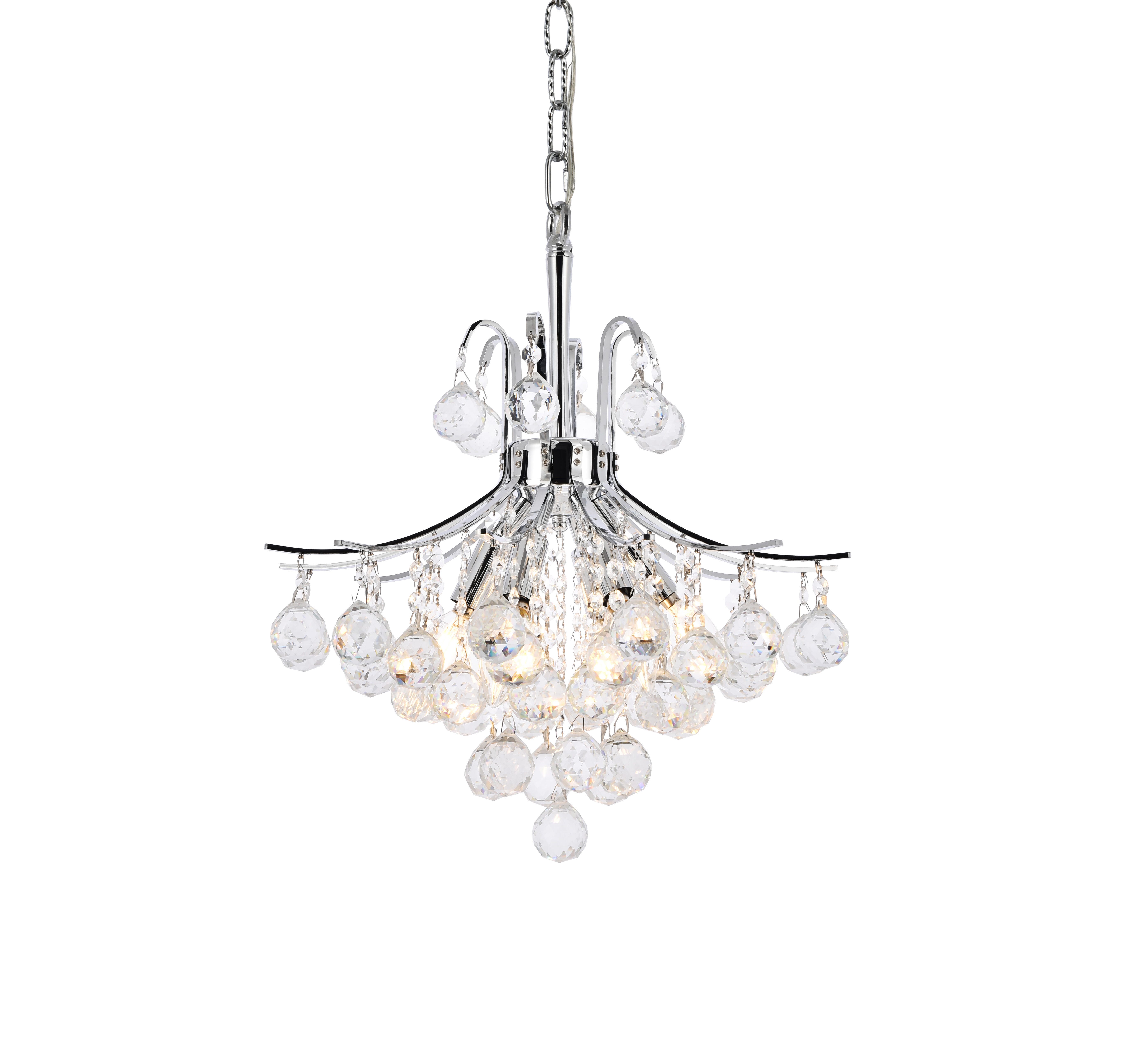 Toureg 6 Light Chrome Pendant Clear Royal Cut Crystal, Chrome, large