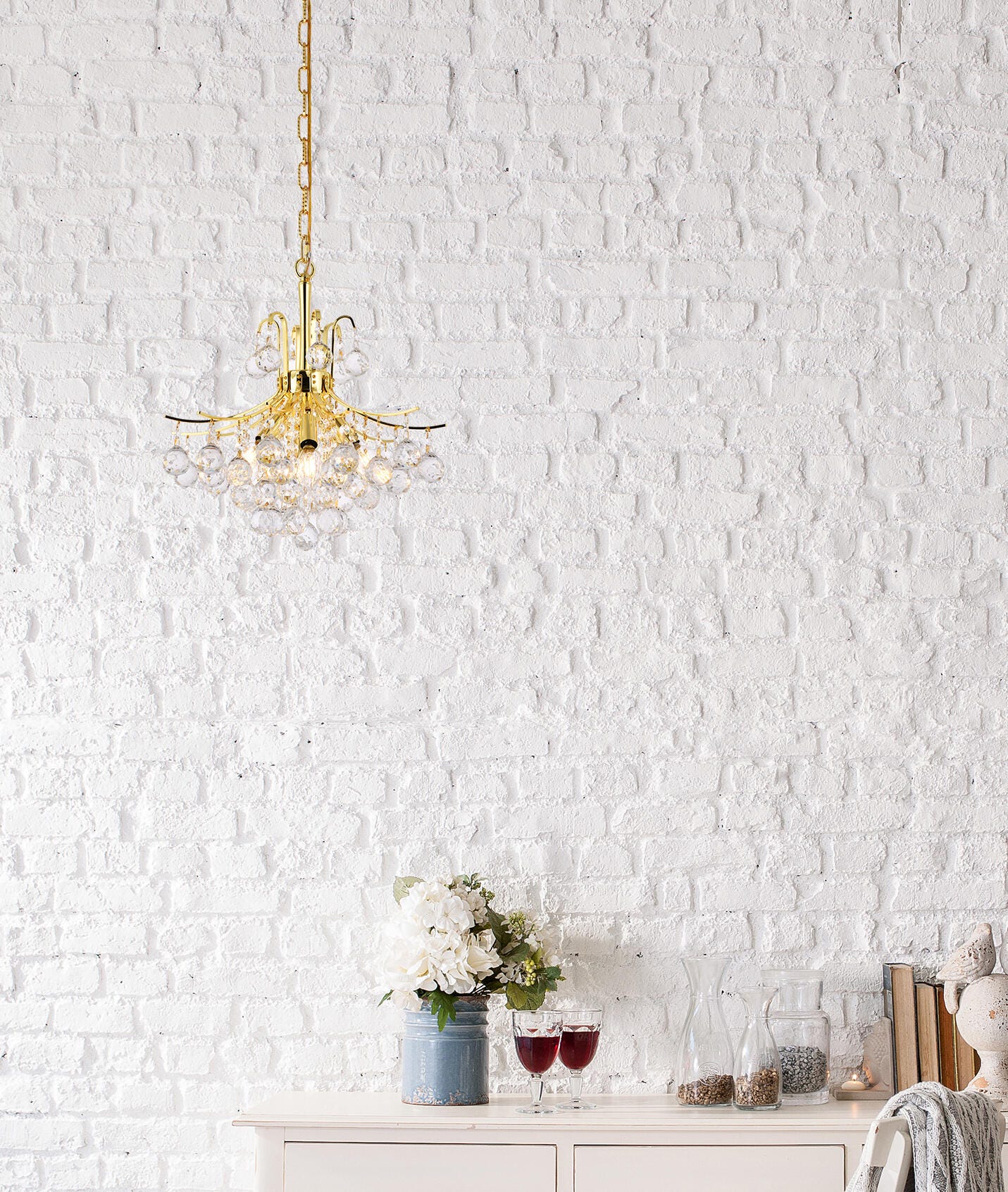 Toureg 6 Light Gold Pendant Clear Royal Cut Crystal, Gold, rollover