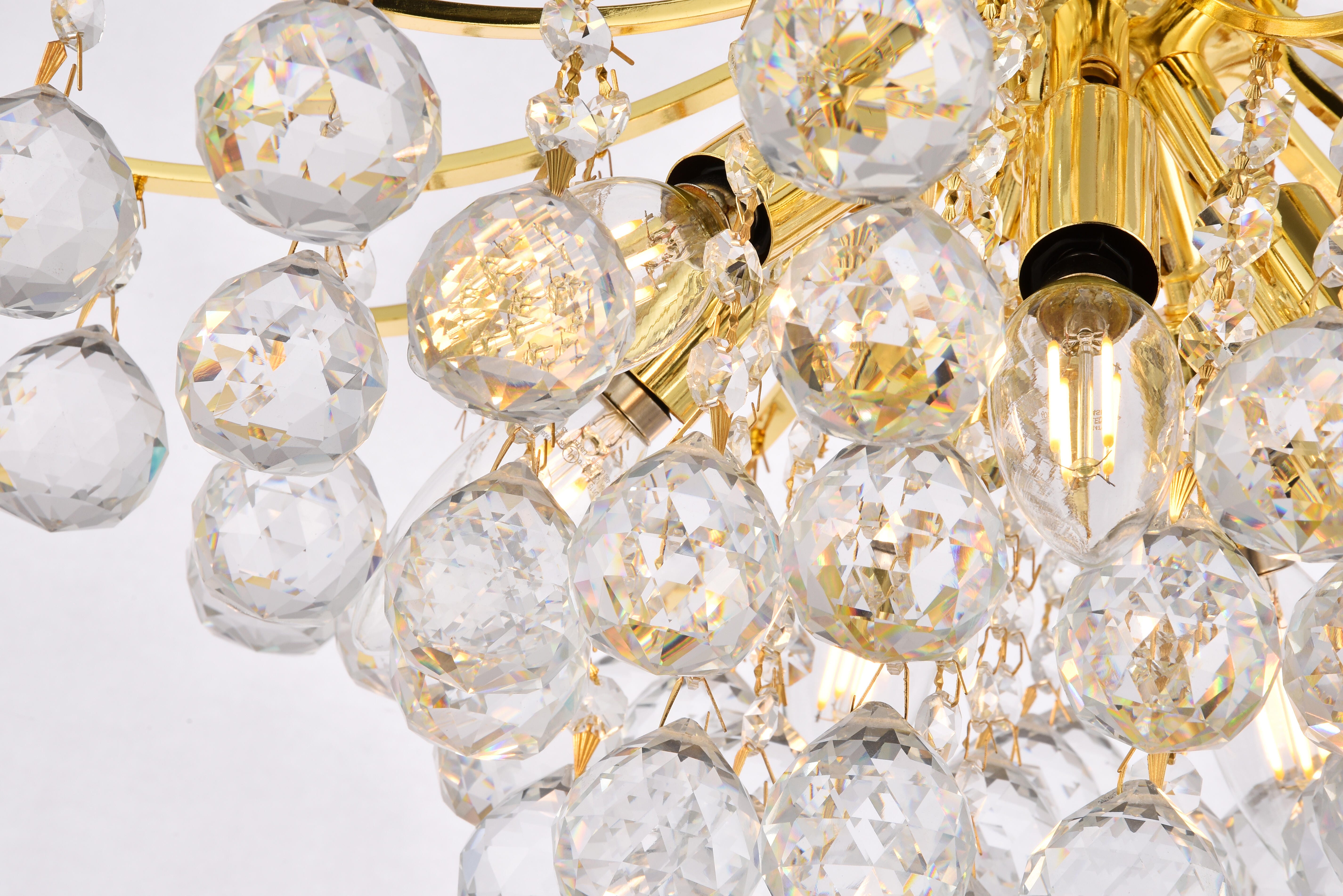 Toureg 6 Light Gold Pendant Clear Royal Cut Crystal, Gold, large
