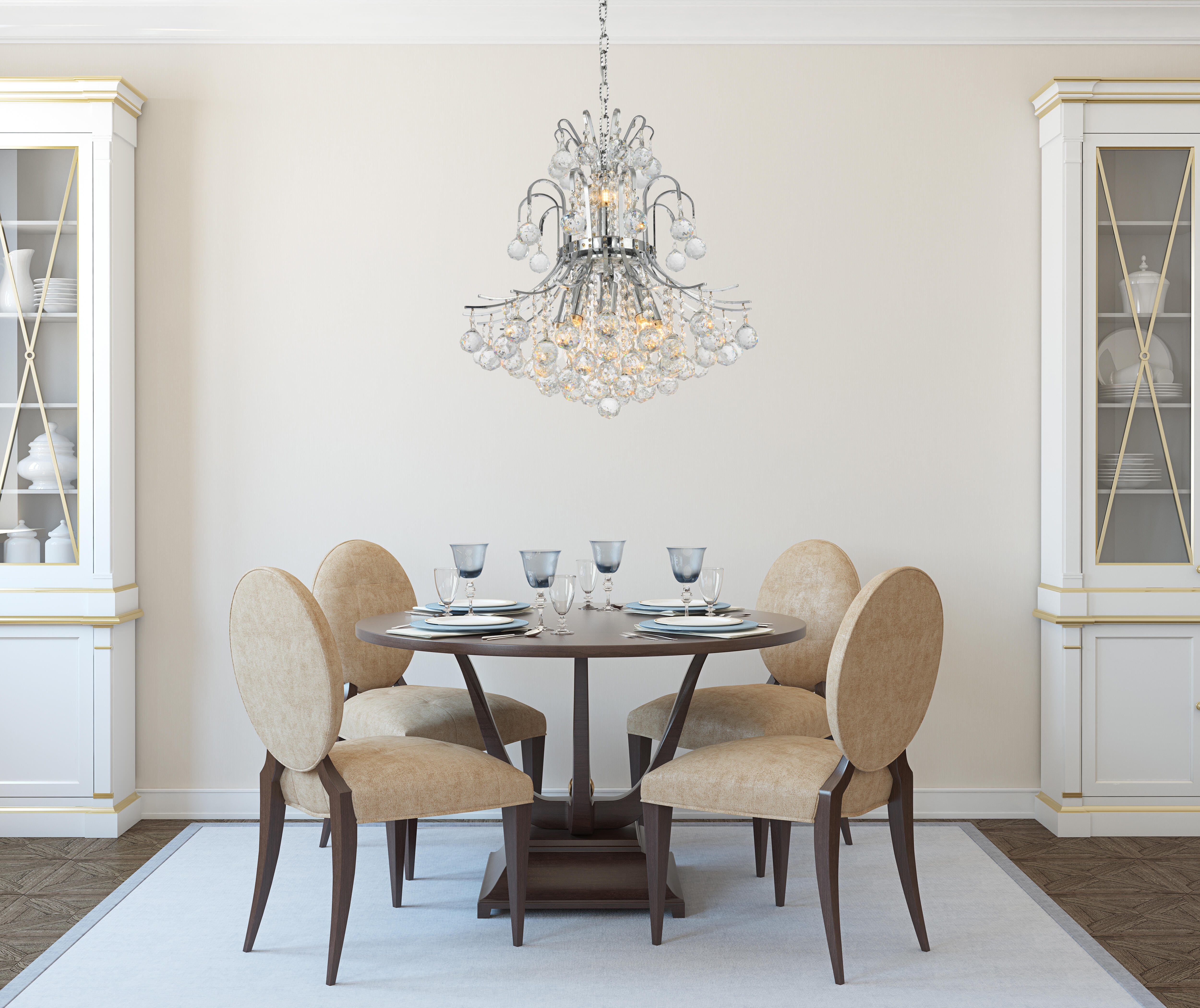 Toureg 10 Light Chrome Pendant Clear Royal Cut Crystal, Chrome, rollover