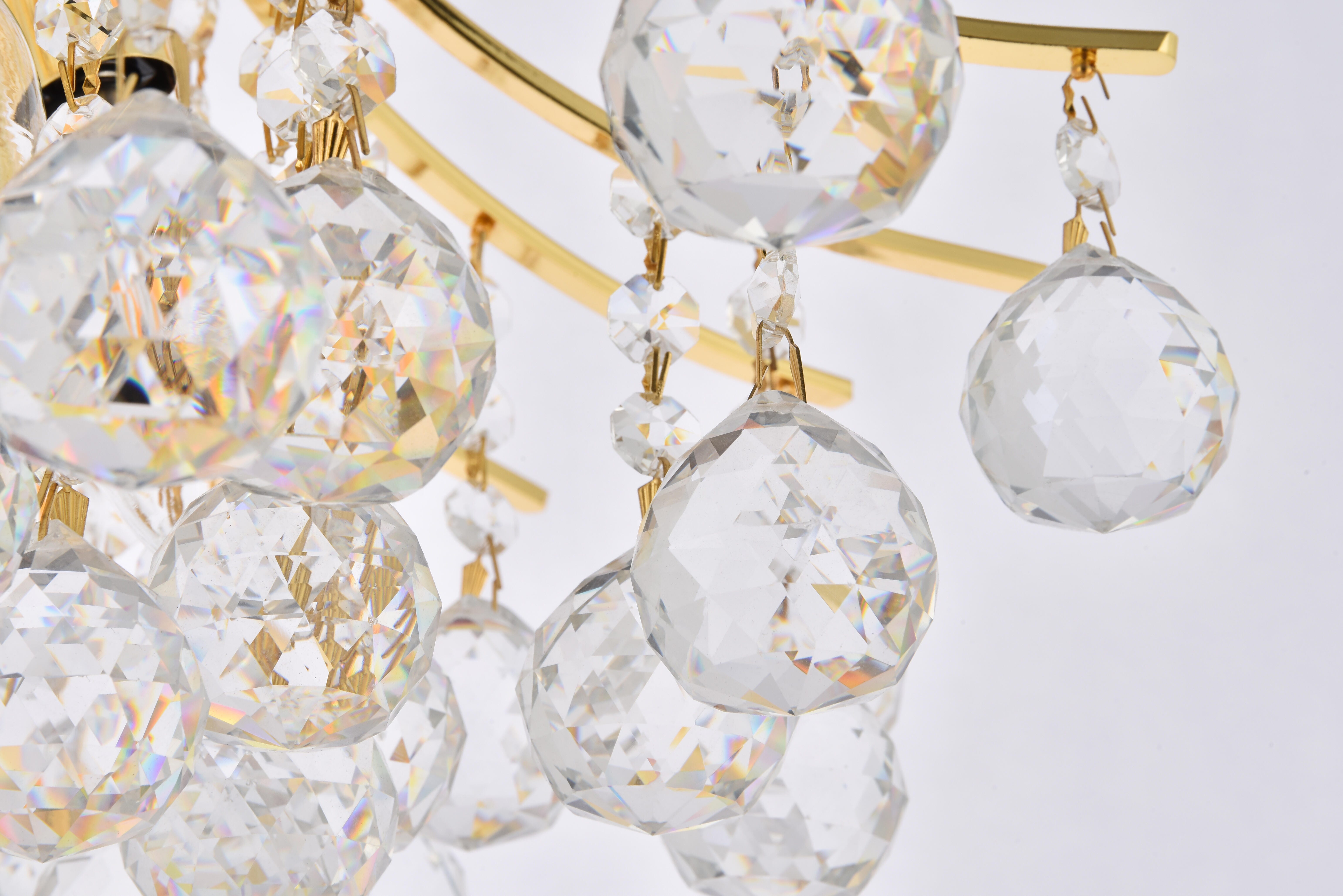 Toureg 10 Light Gold Pendant Clear Royal Cut Crystal, Gold, large