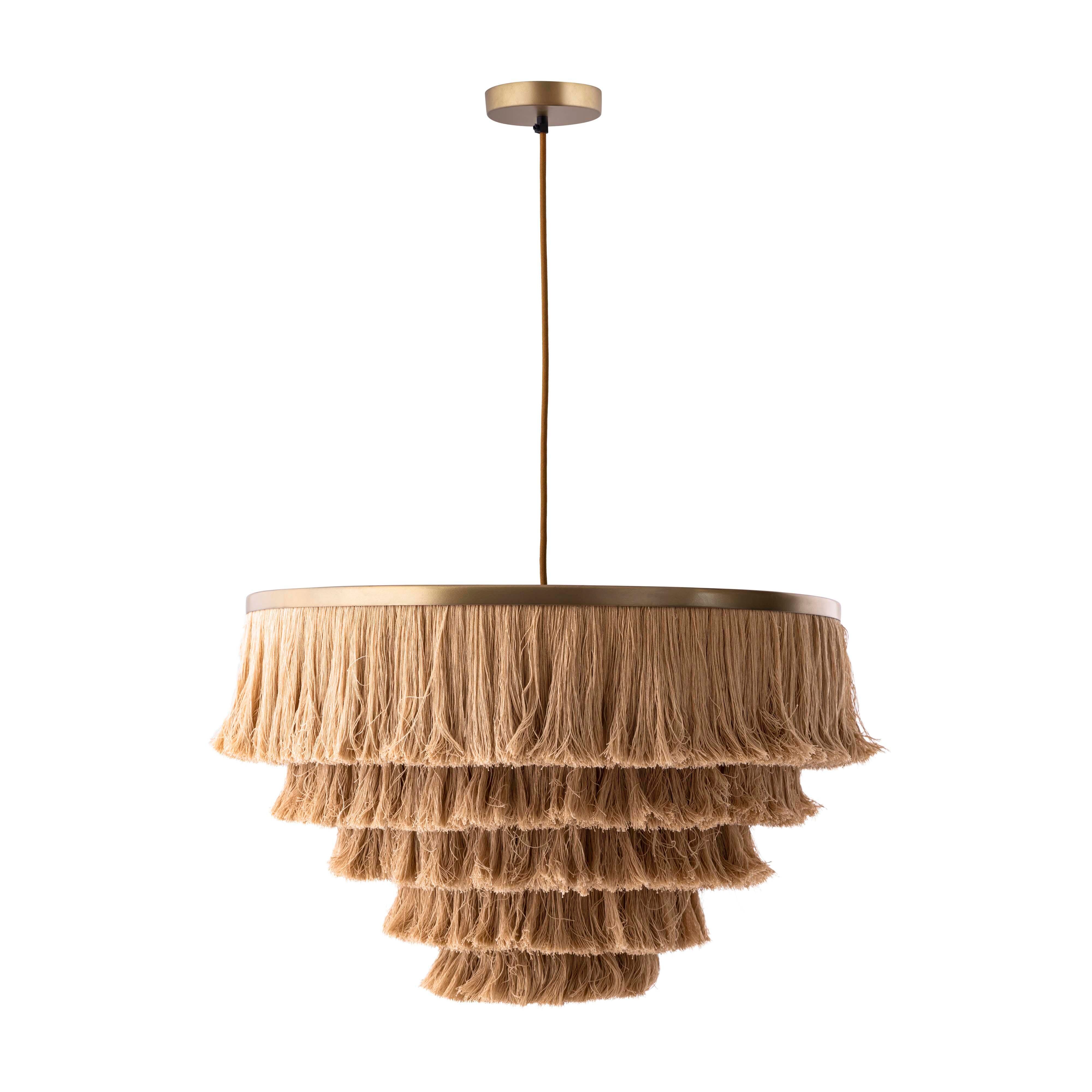 Sarai Sarai Natural Fringe Pendant, , large