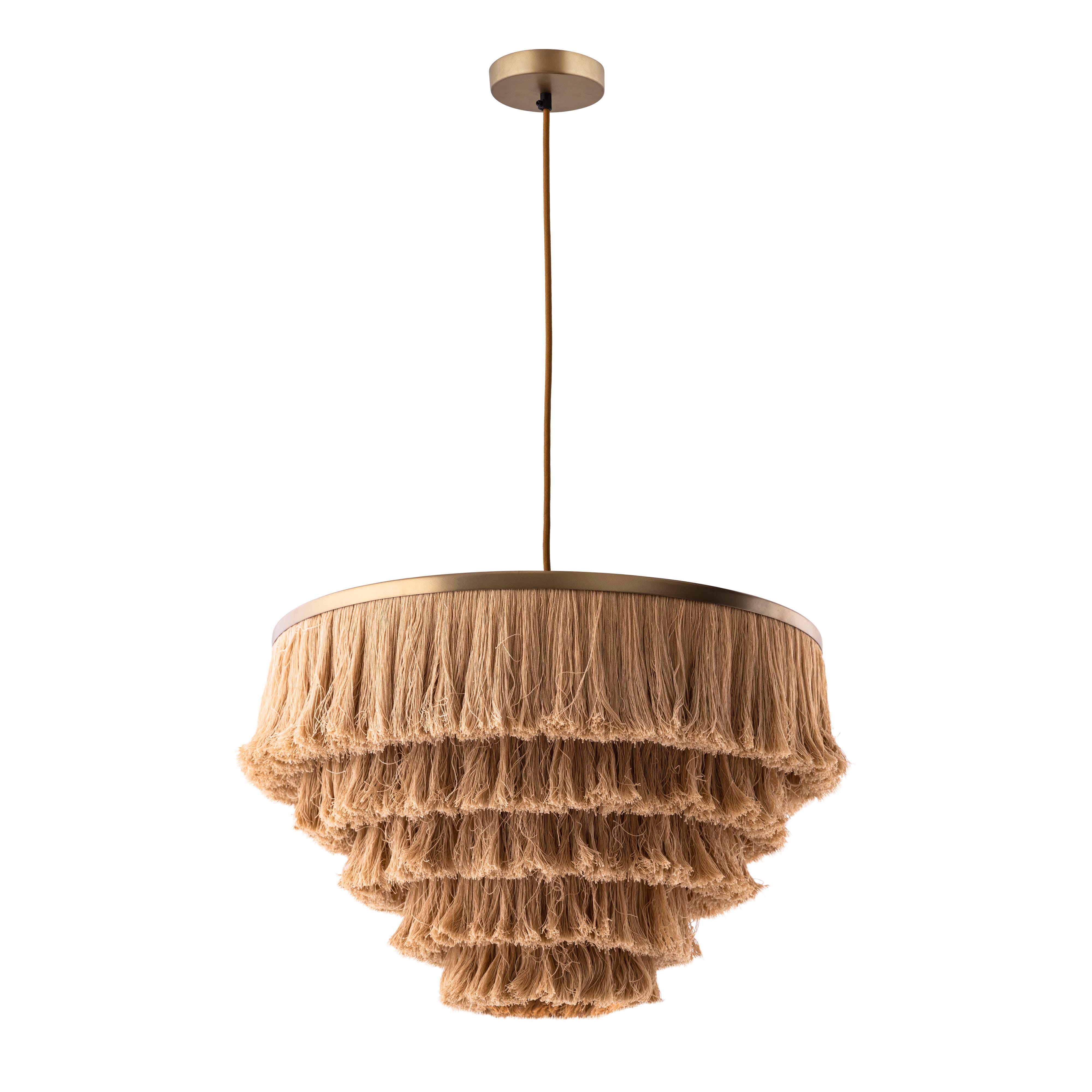 Sarai Sarai Natural Fringe Pendant, , large