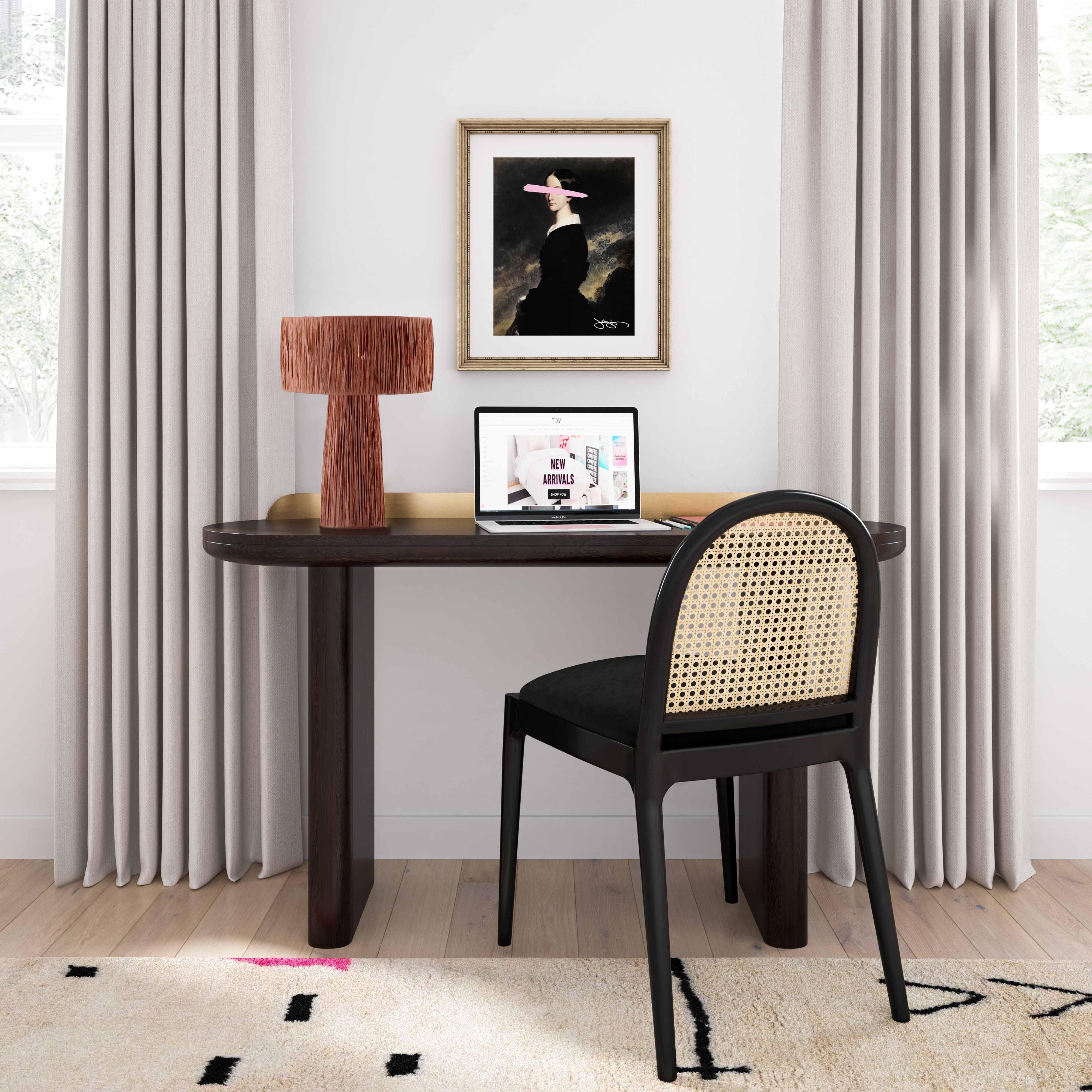 Shelby Shelby Rafia Brick Table Lamp, Red, rollover