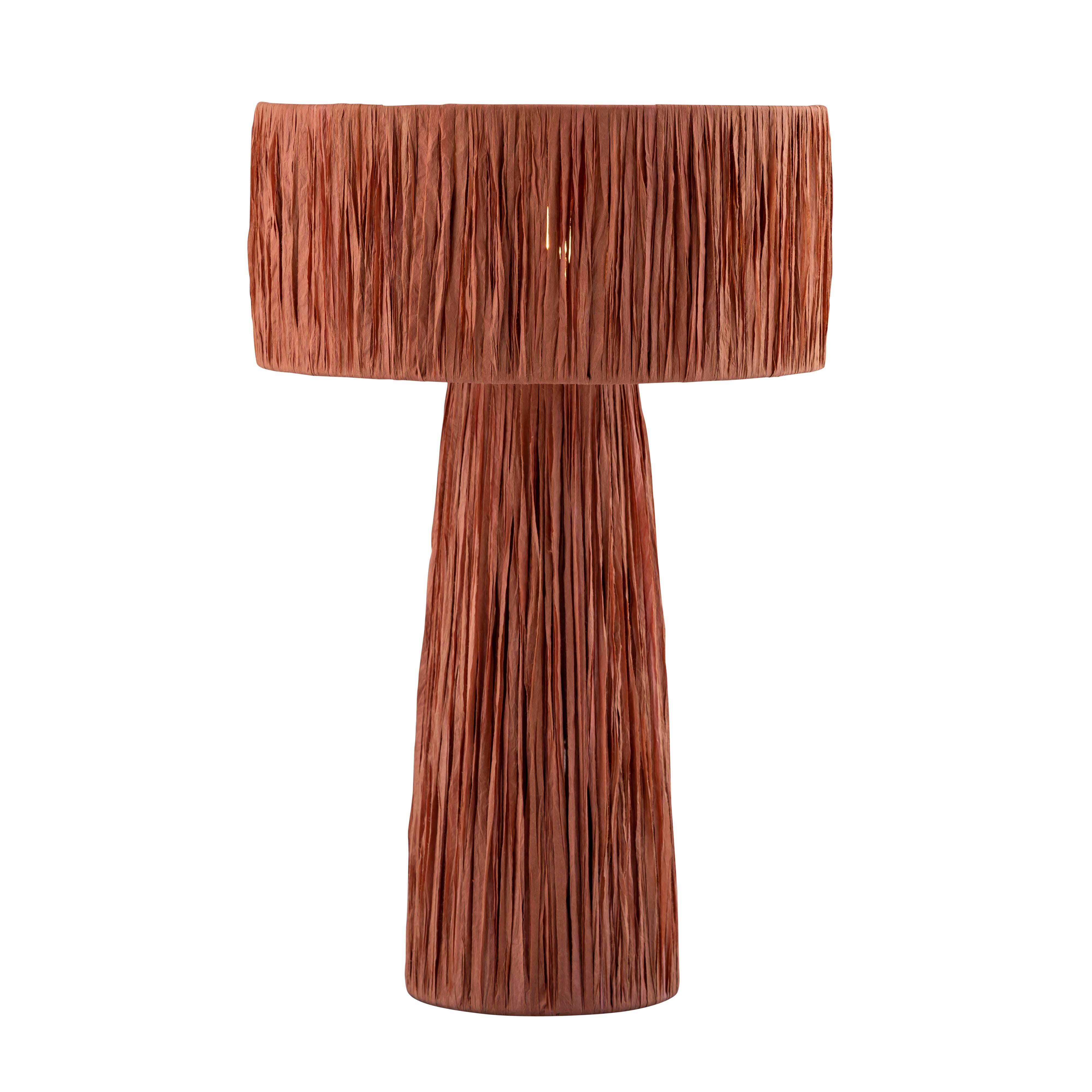 Shelby Shelby Rafia Brick Table Lamp, Red, large
