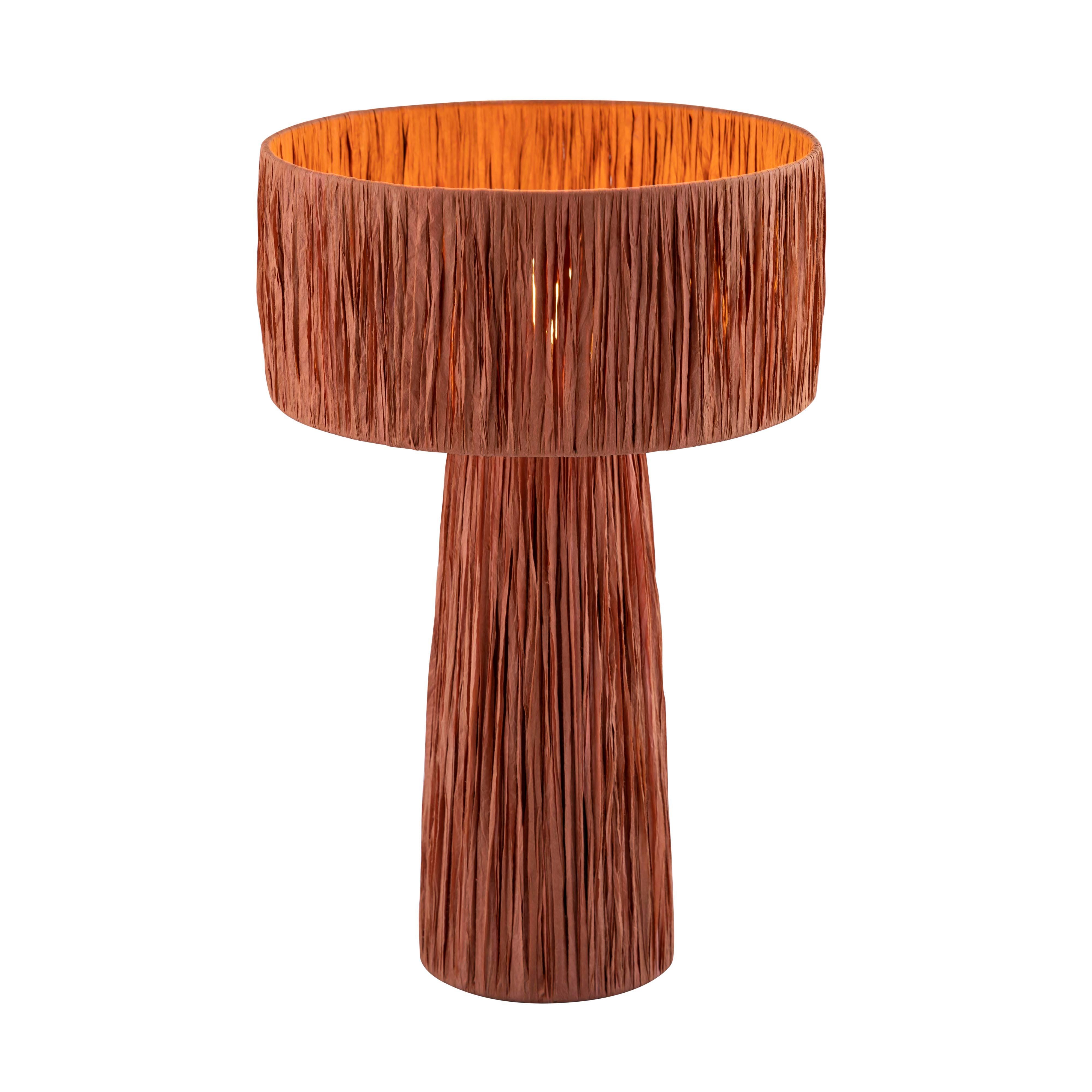 Shelby Shelby Rafia Brick Table Lamp, Red, large