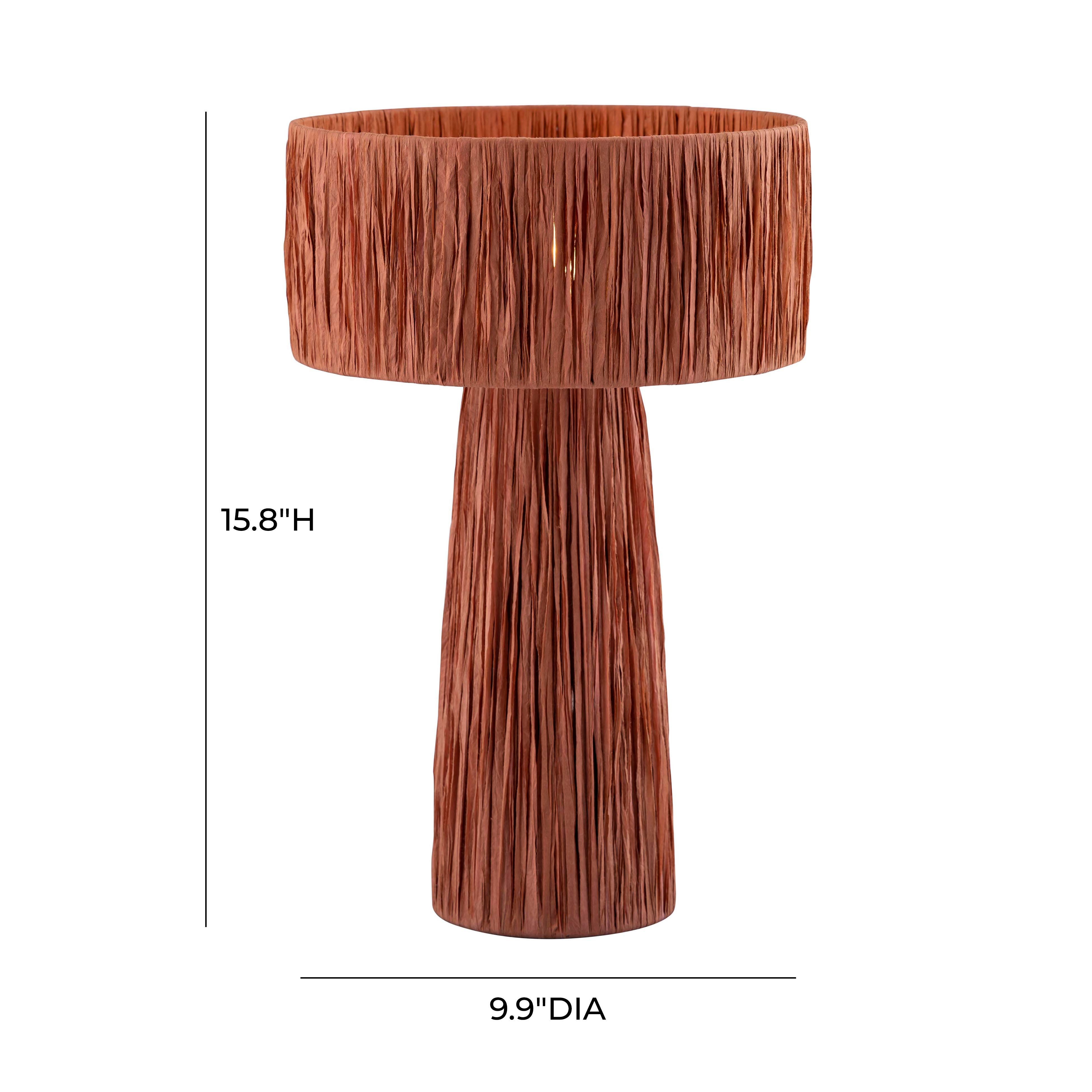 Shelby Shelby Rafia Brick Table Lamp, Red, large
