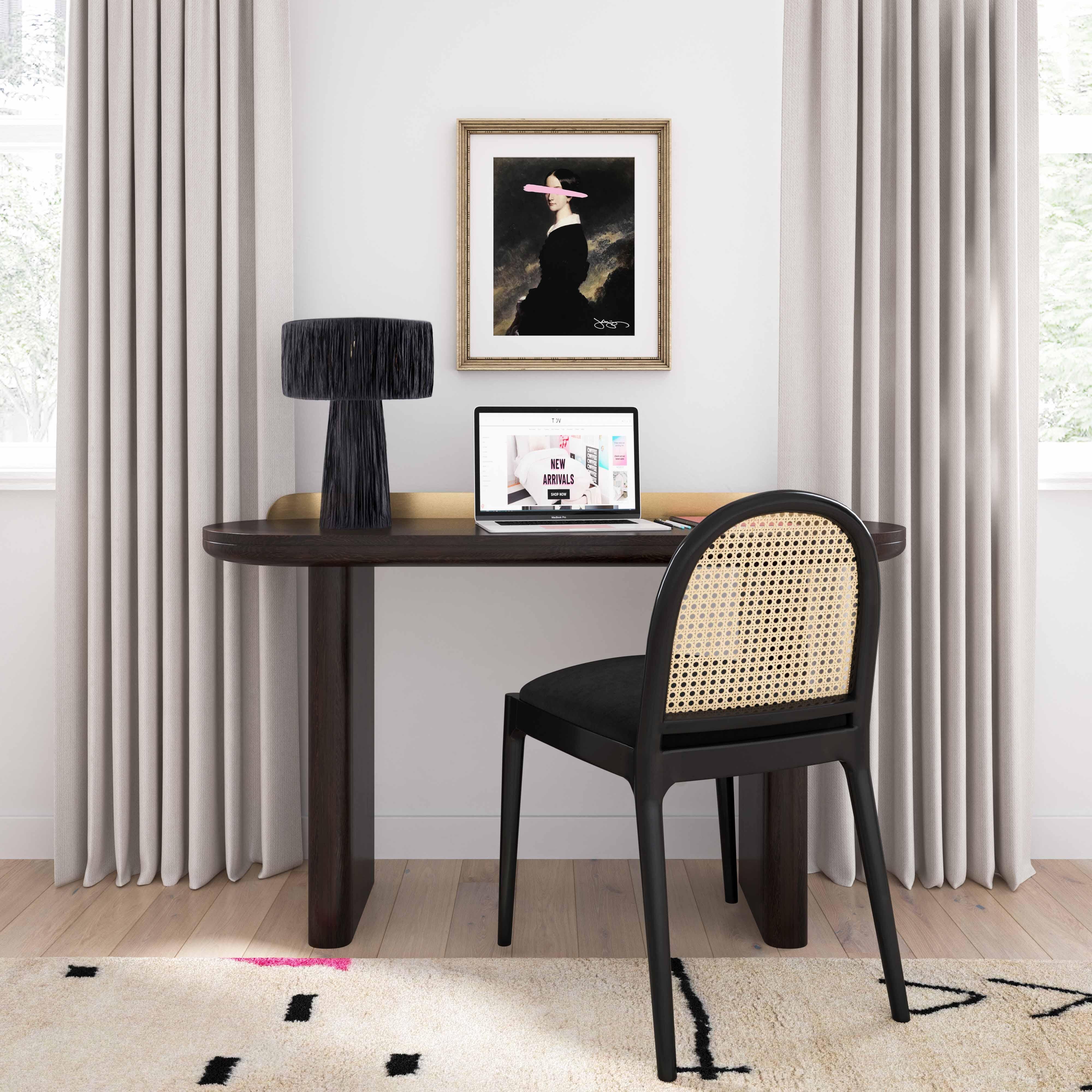 Shelby Shelby Rafia Black Table Lamp, Black, rollover