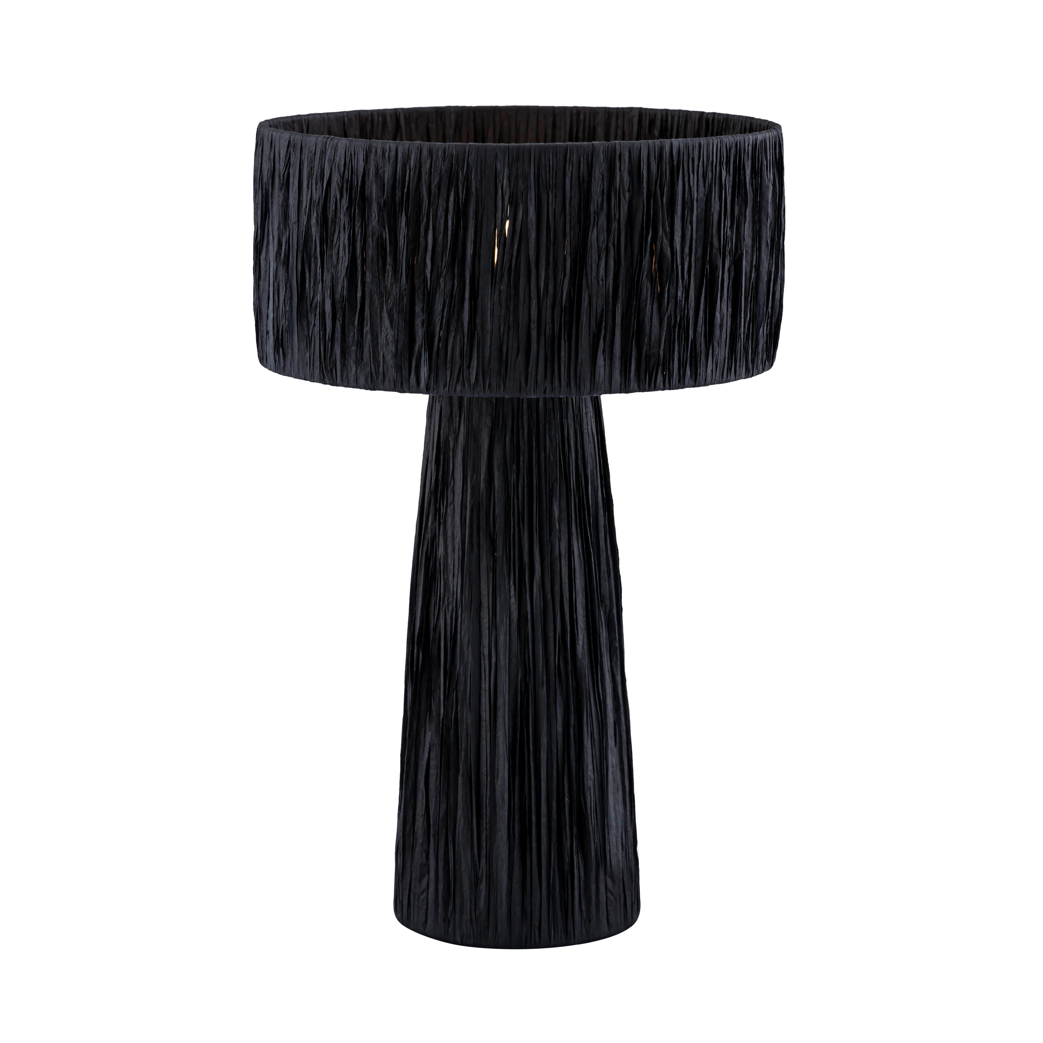 Shelby Shelby Rafia Black Table Lamp, Black, large