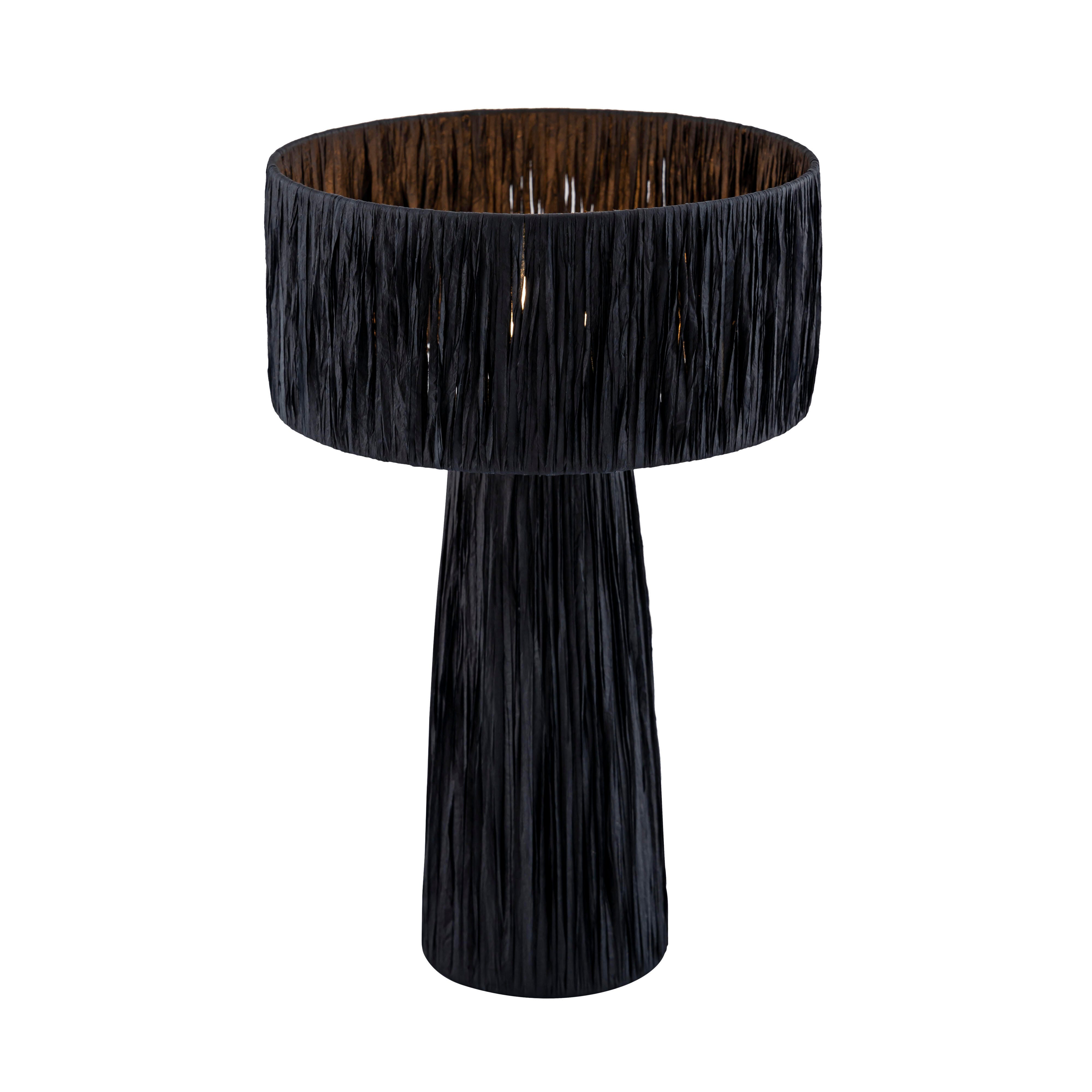 Shelby Shelby Rafia Black Table Lamp, Black, large