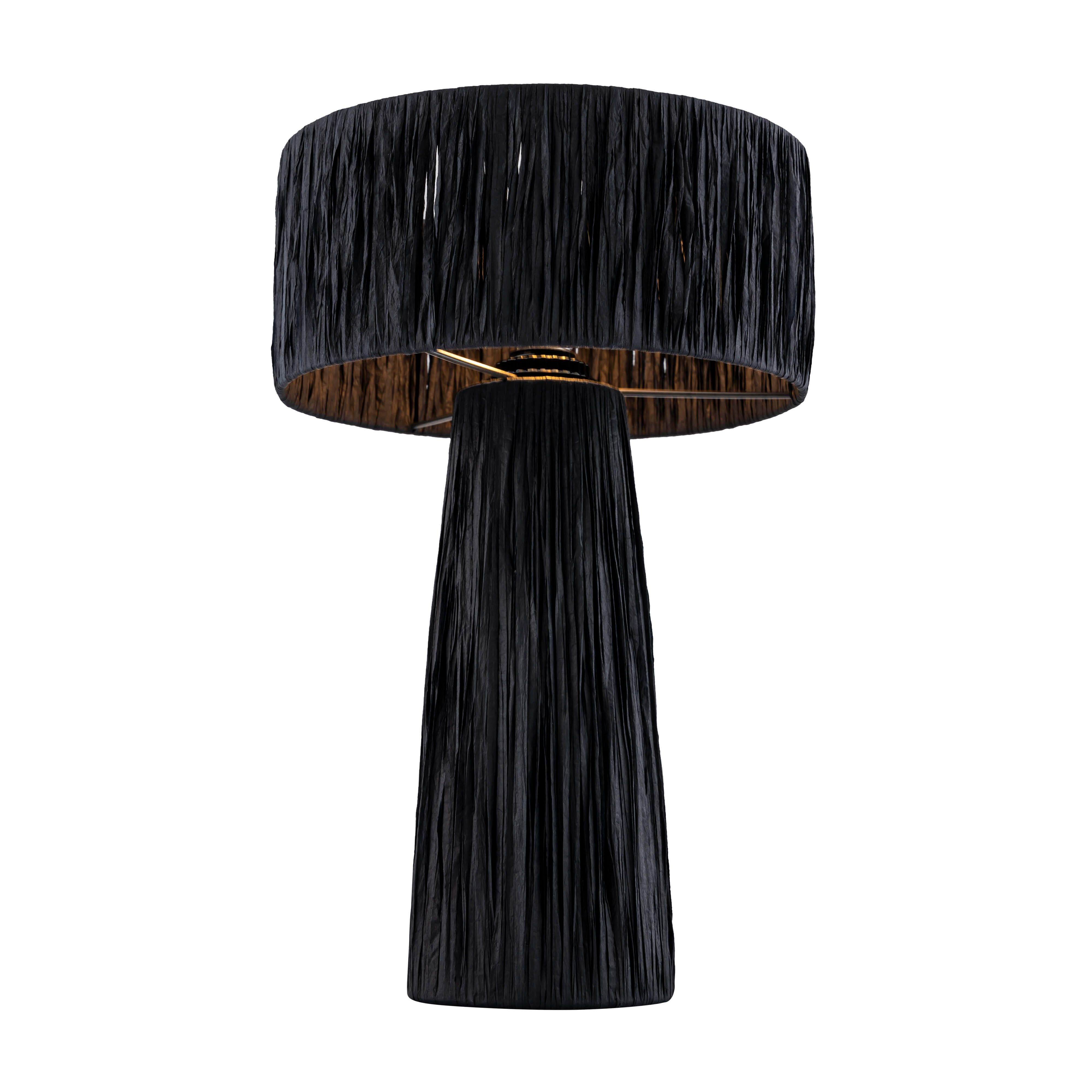 Shelby Shelby Rafia Black Table Lamp, Black, large