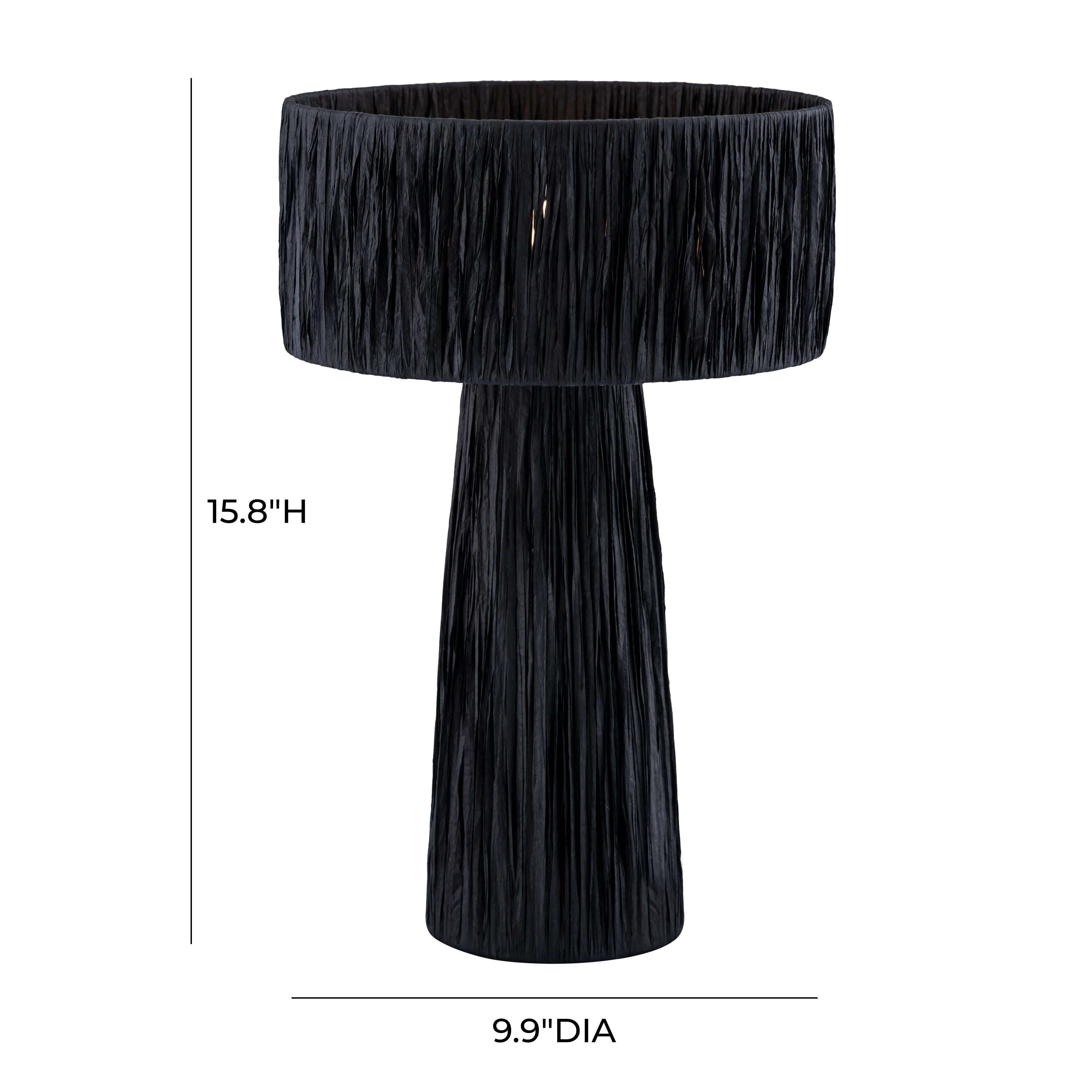 Shelby Shelby Rafia Black Table Lamp, Black, large