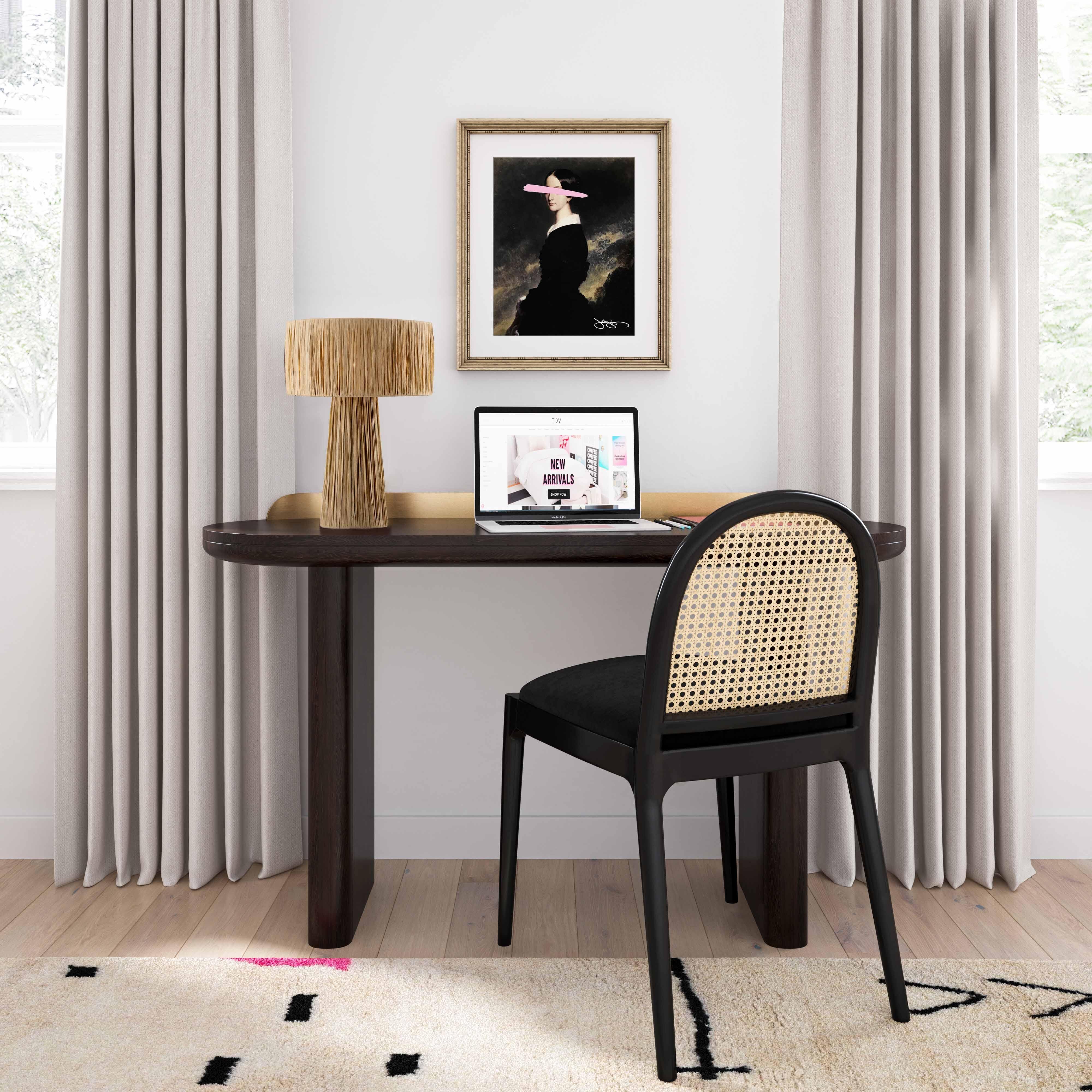 Shelby Shelby Rafia Natural Table Lamp, Brown, rollover