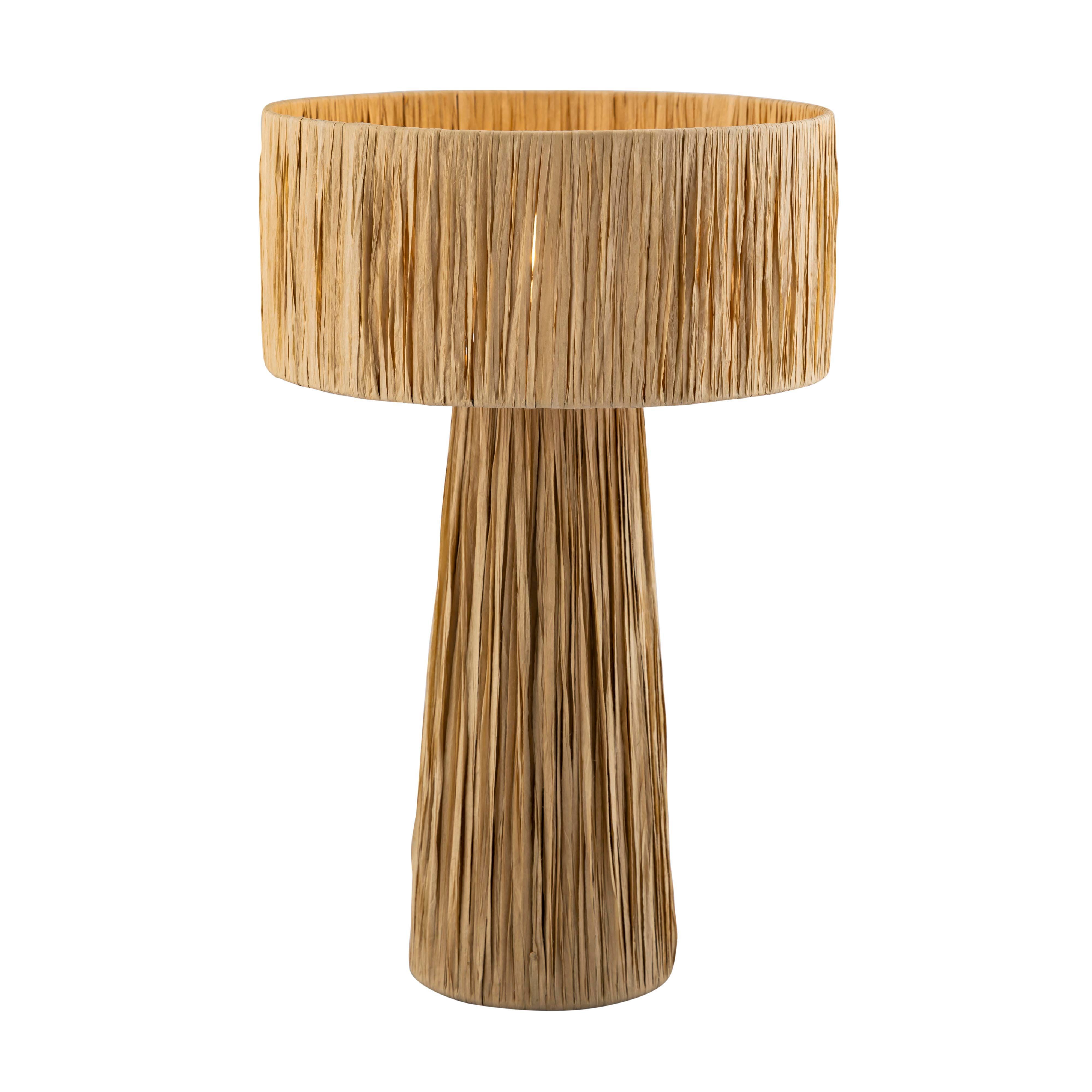 Shelby Shelby Rafia Natural Table Lamp, Brown, large