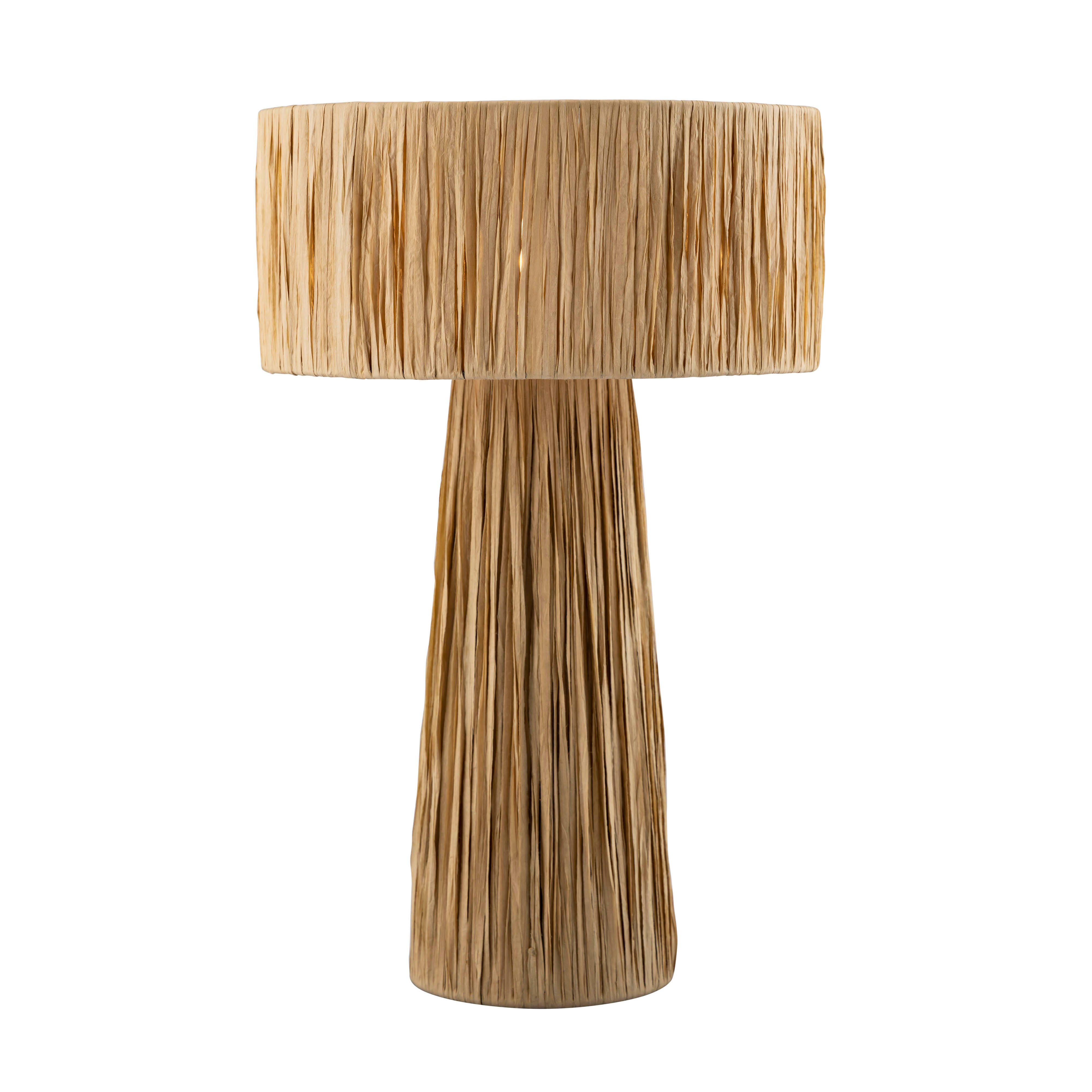 Shelby Shelby Rafia Natural Table Lamp, Brown, large