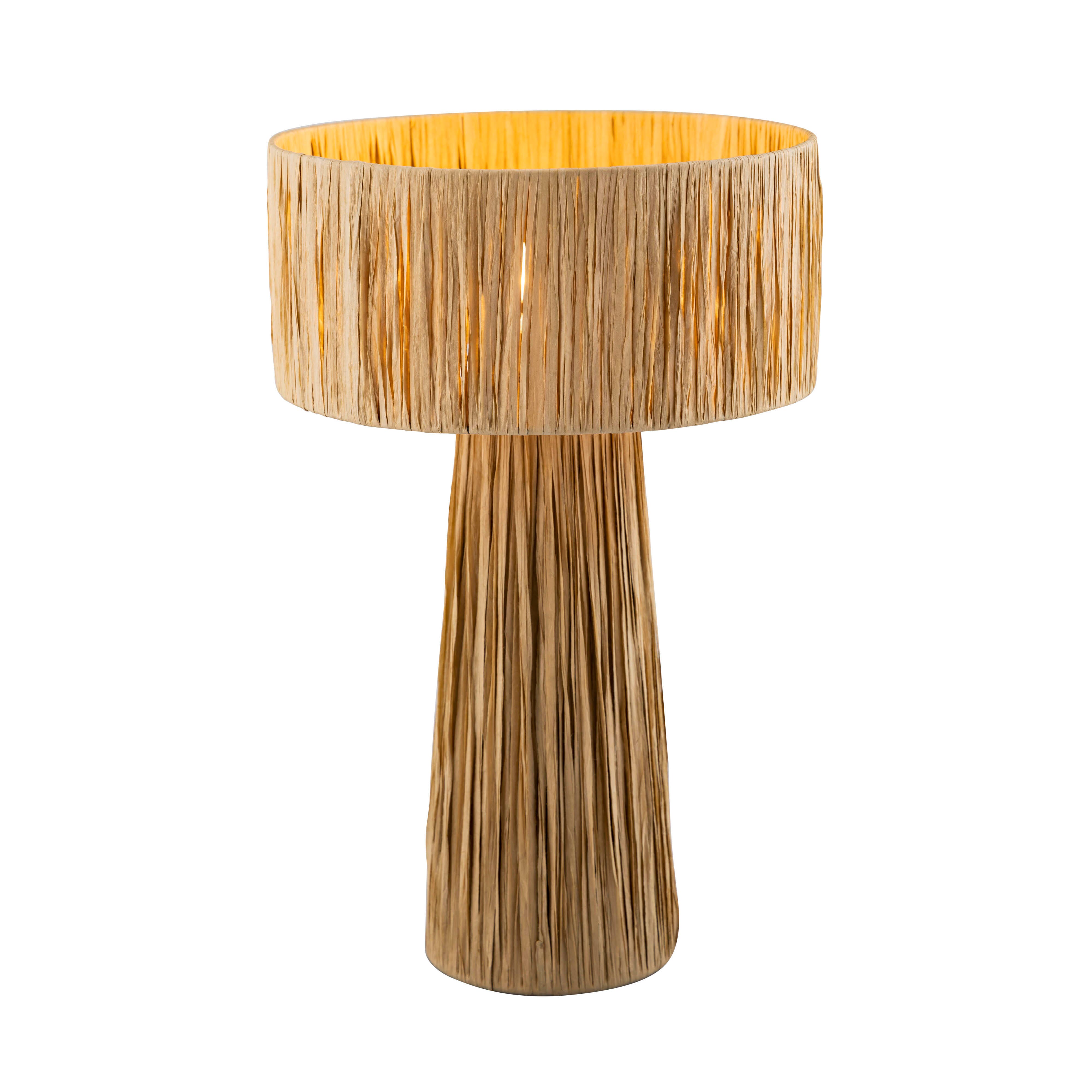 Shelby Shelby Rafia Natural Table Lamp, Brown, large