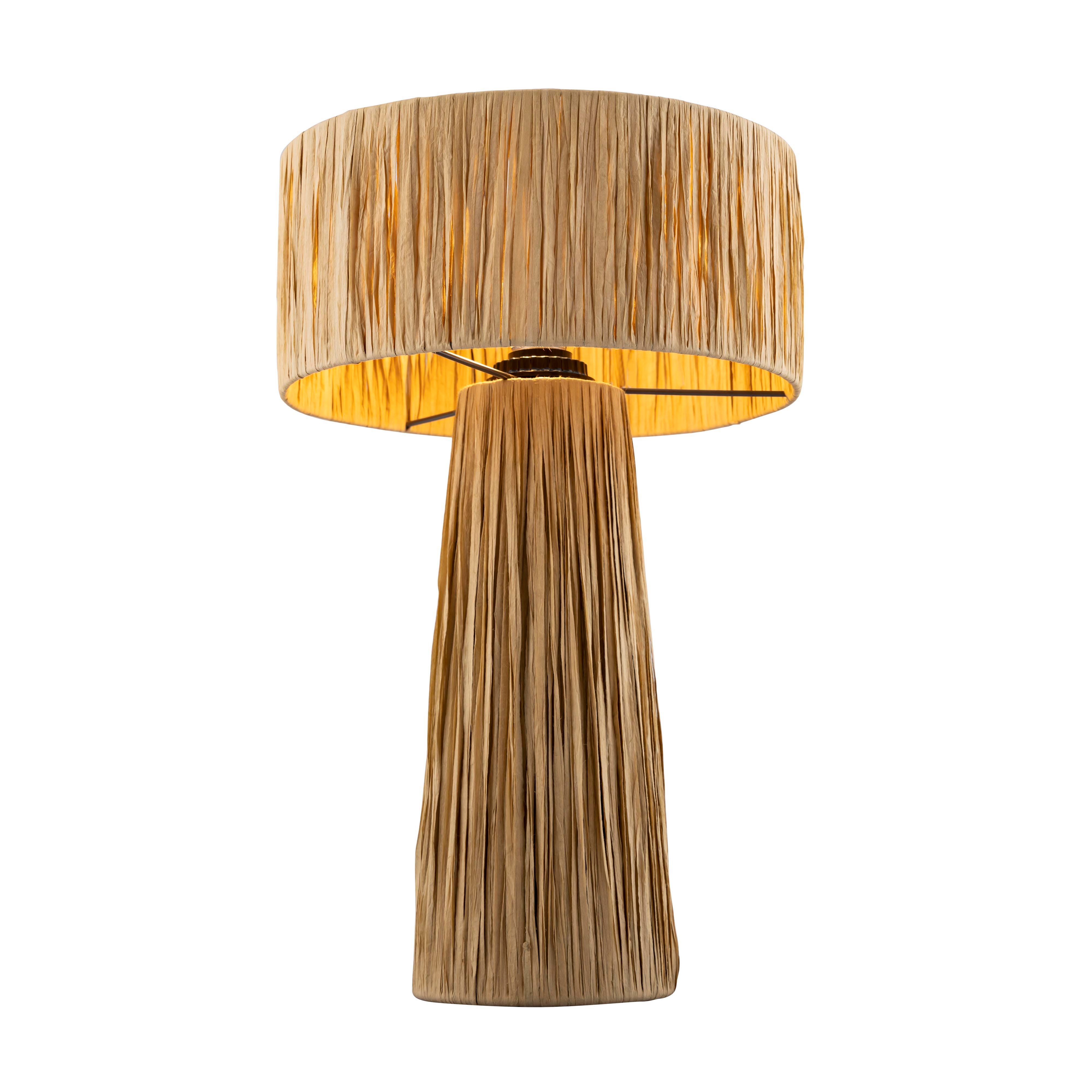 Shelby Shelby Rafia Natural Table Lamp, Brown, large