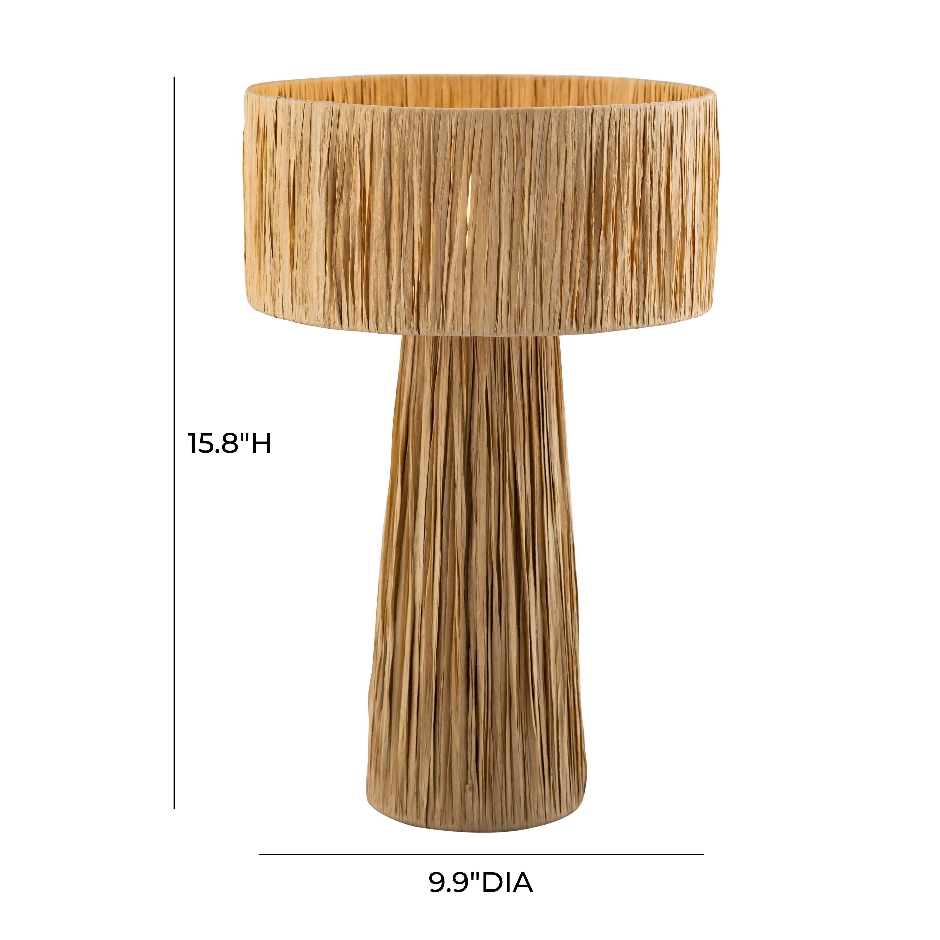 Shelby Shelby Rafia Natural Table Lamp, Brown, large