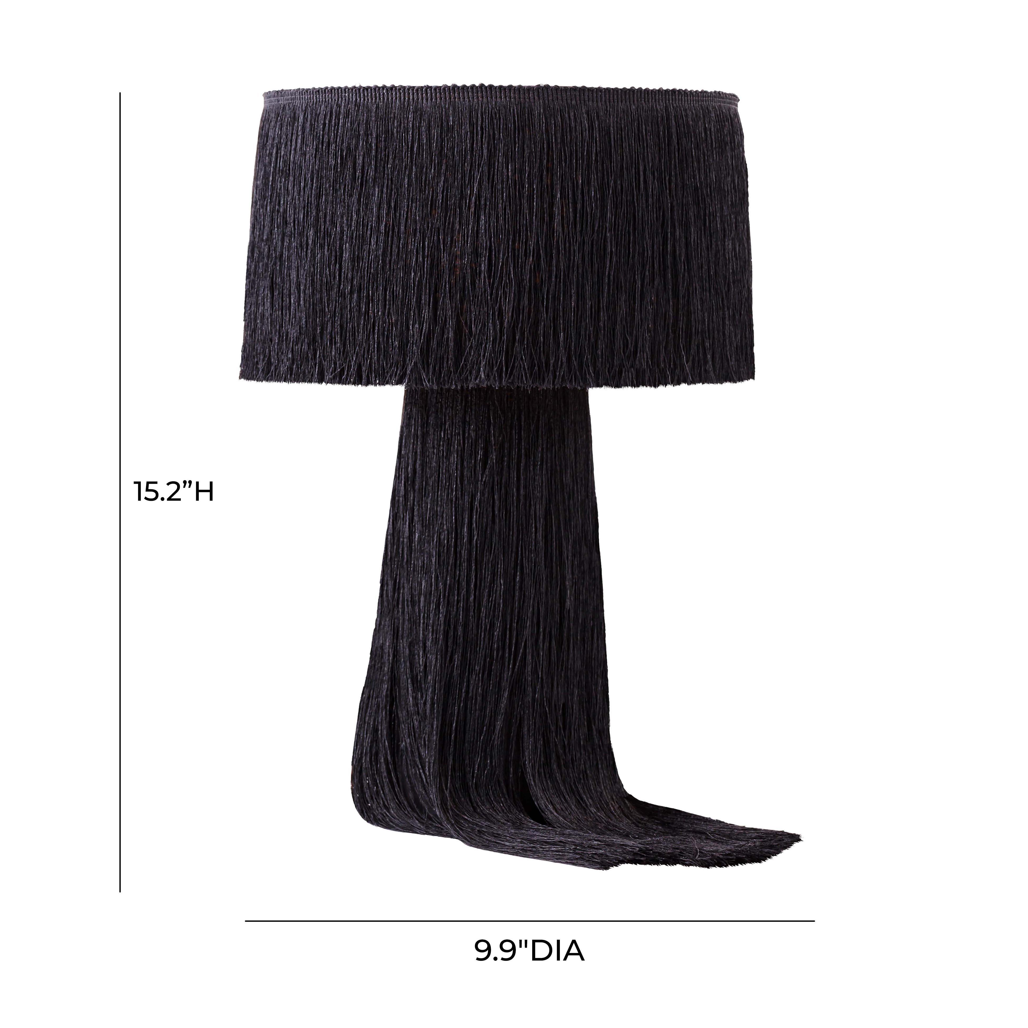 Atolla Atolla Black Tassel Table Lamp, Black, large