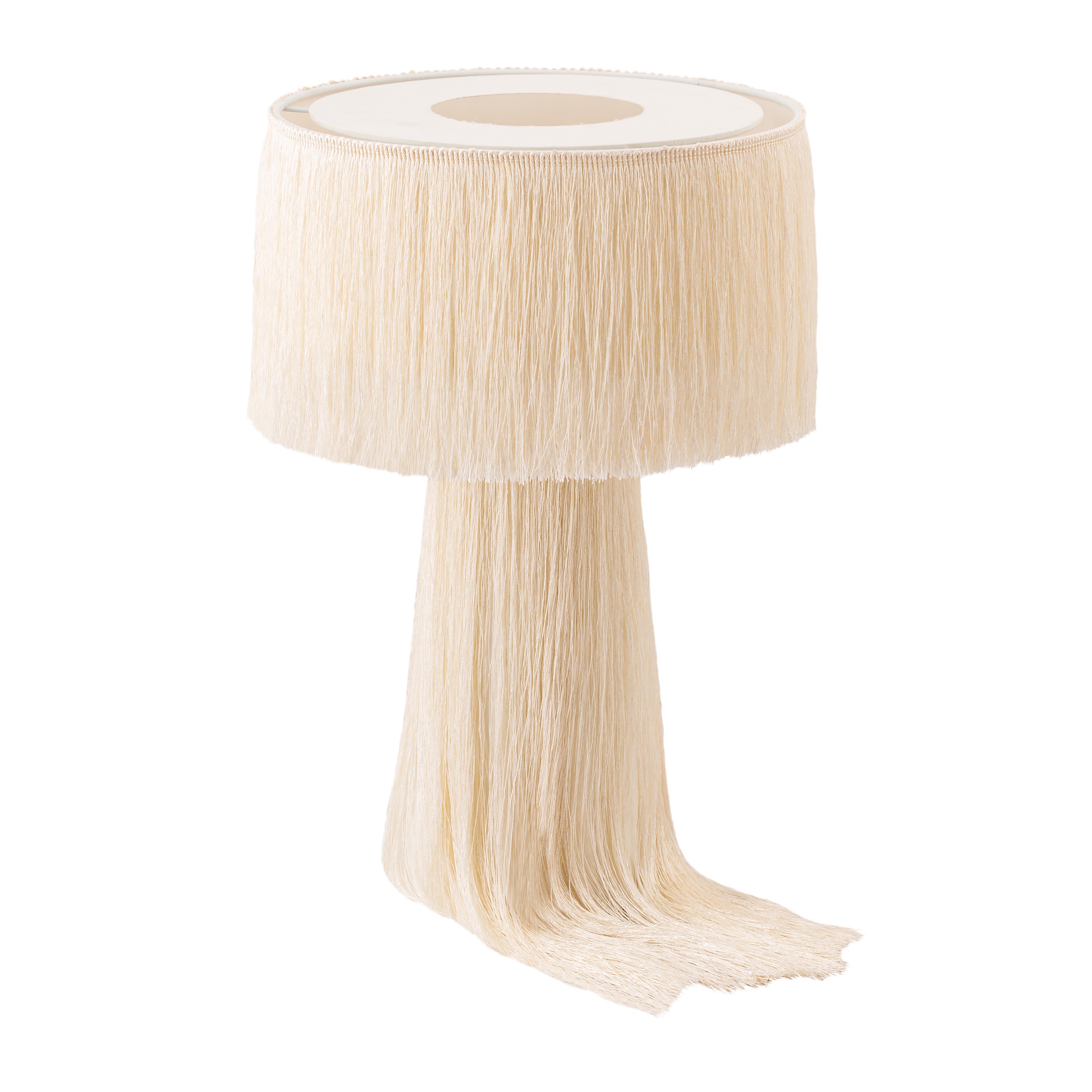 Atolla Atolla Cream Tassel Table Lamp, Cream, large
