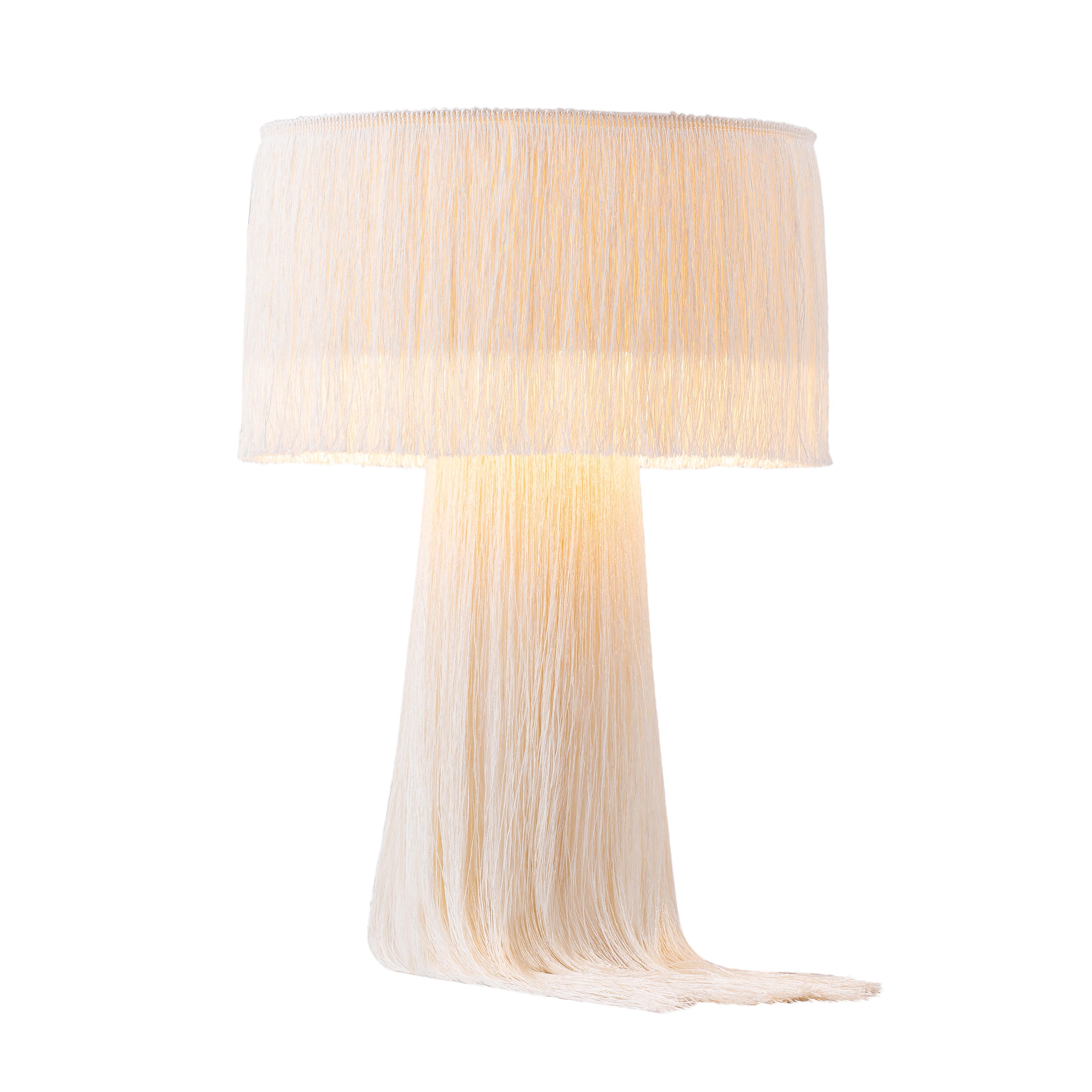 Atolla Atolla Cream Tassel Table Lamp, Cream, large
