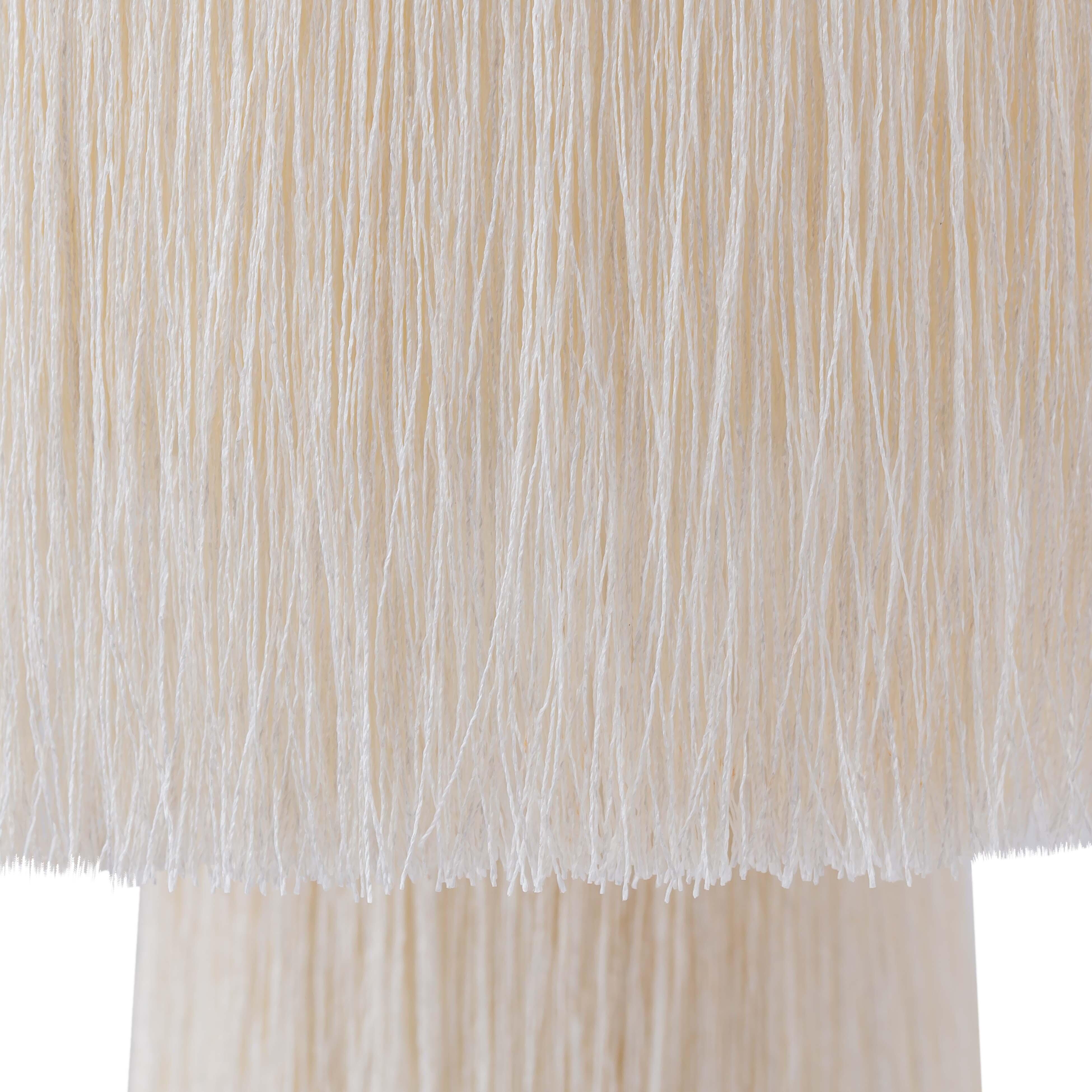 Atolla Atolla Cream Tassel Table Lamp, Cream, large