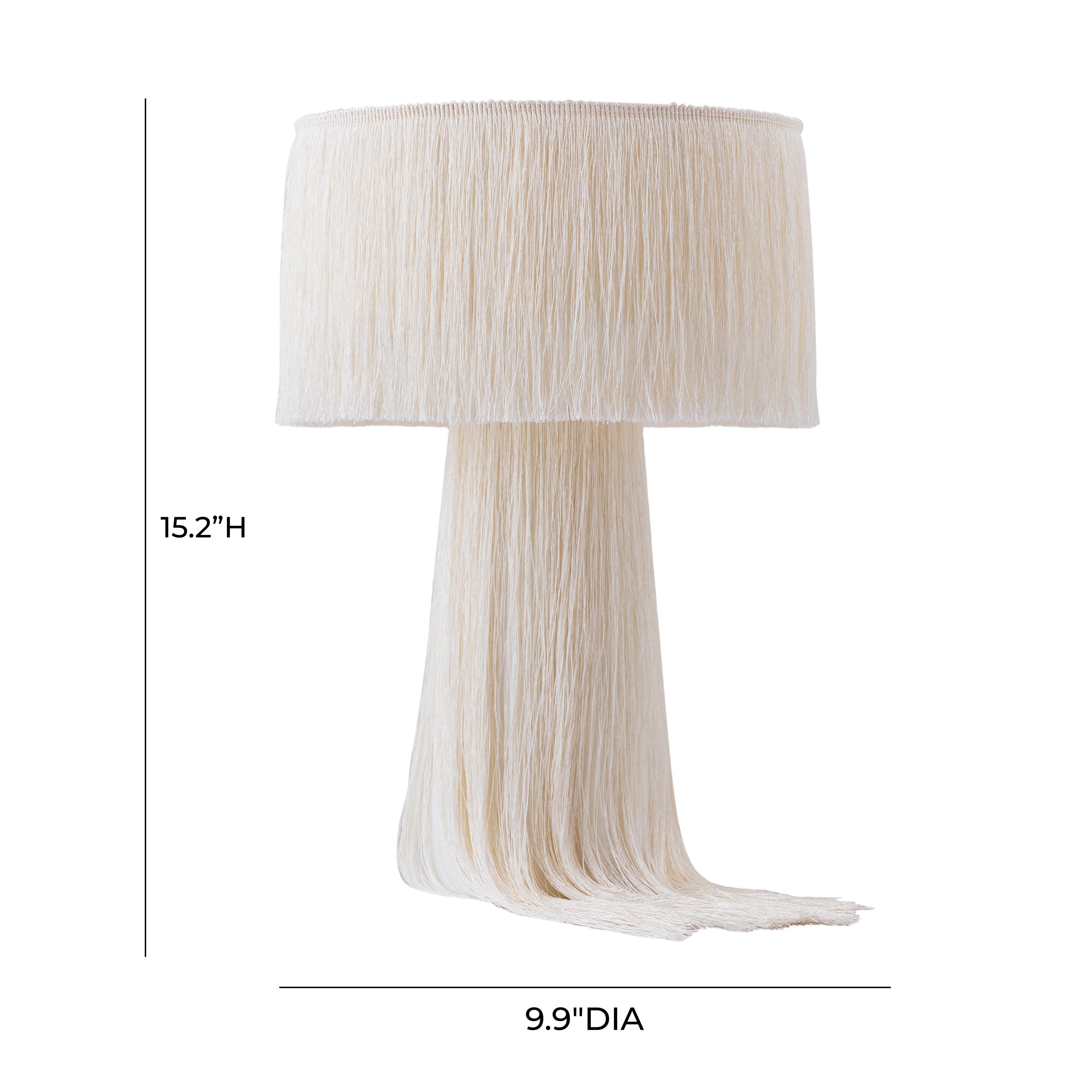 Atolla Atolla Cream Tassel Table Lamp, Cream, large