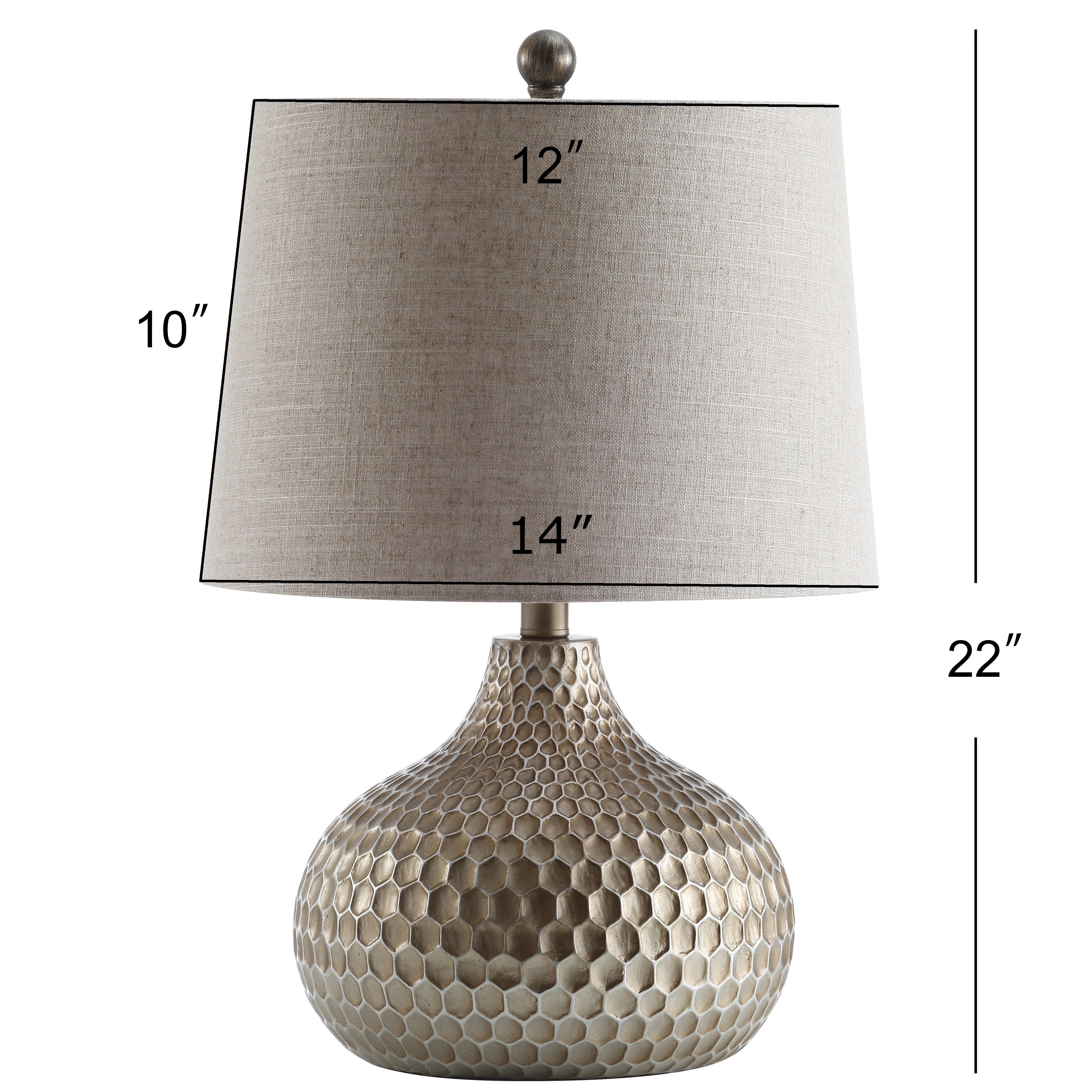 JONATHAN Y Bates 22" Honeycomb LED Table Lamp, Antique Brown, , large