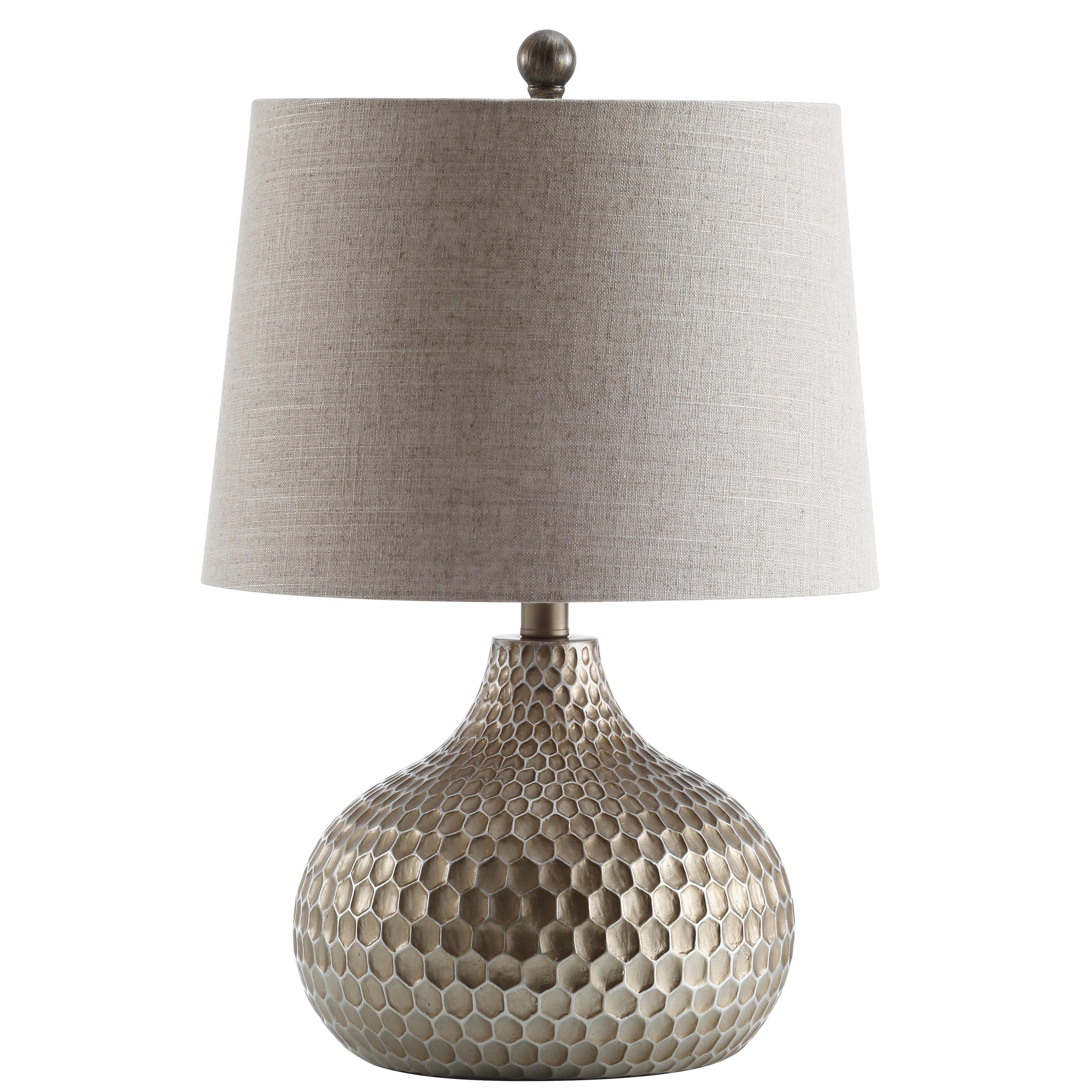 JONATHAN Y Bates 22" Honeycomb LED Table Lamp, Antique Brown, , large