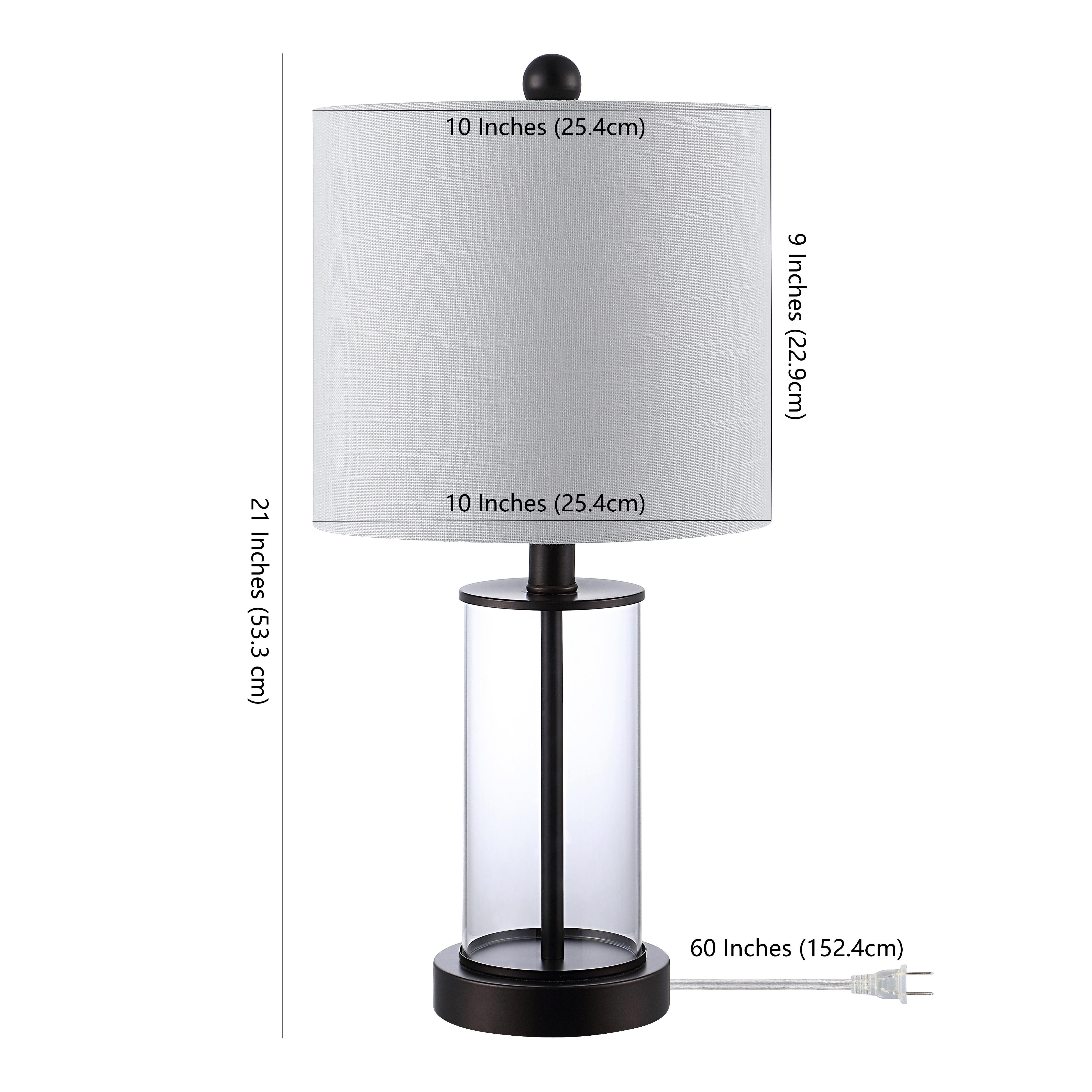 JONATHAN Y Abner USB Charging LED Table Lamp (Set of 2), White/Chrome, large
