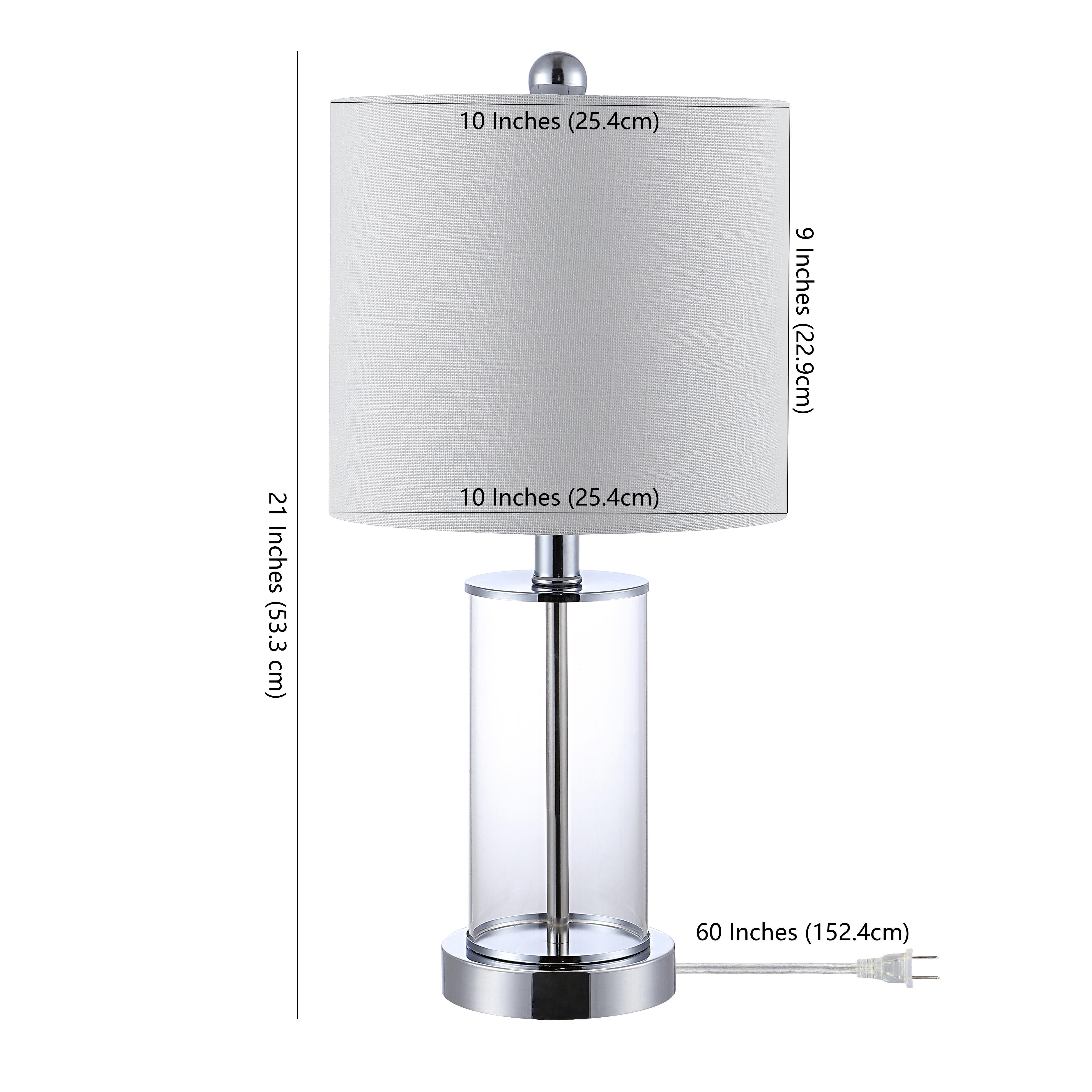 JONATHAN Y Abner USB Charging LED Table Lamp (Set of 2), Navy/Brass Gold/White, large