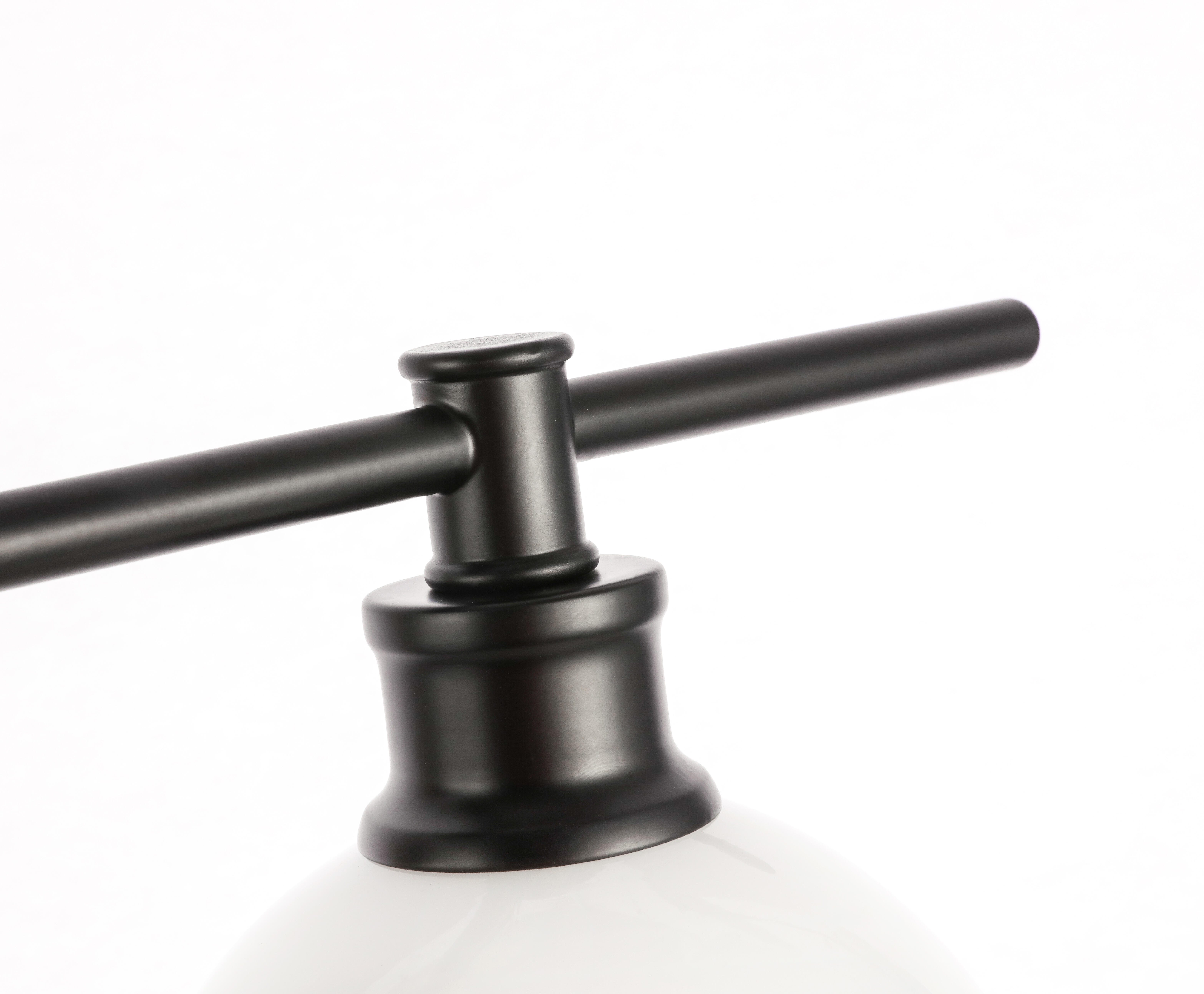 Collier 3 Light Black And Frosted White Glass Wall Sconce, Black/Frosted White, large