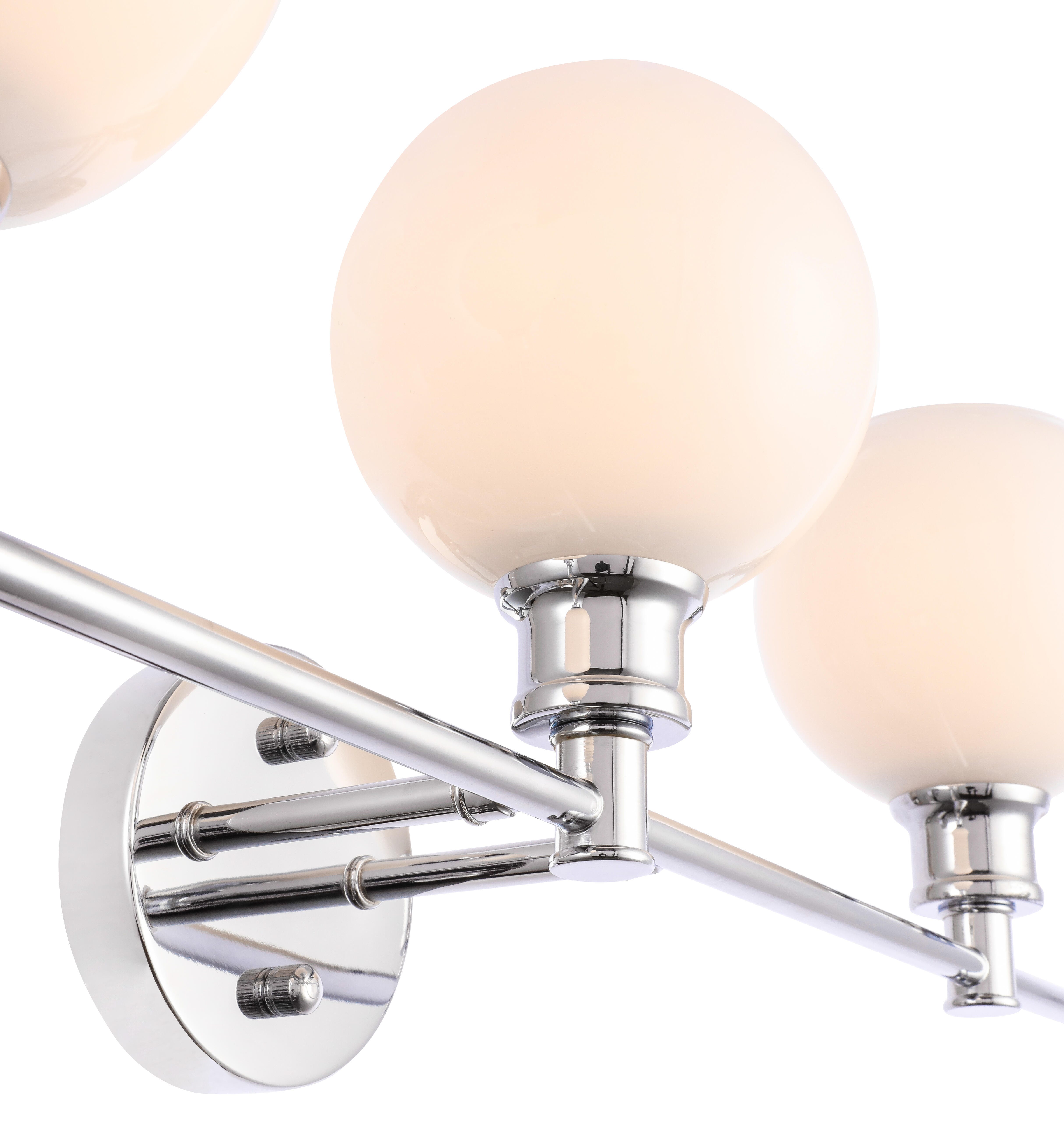 Collier 3 Light Chrome And Frosted White Glass Wall Sconce, Chrome/Frosted White, large