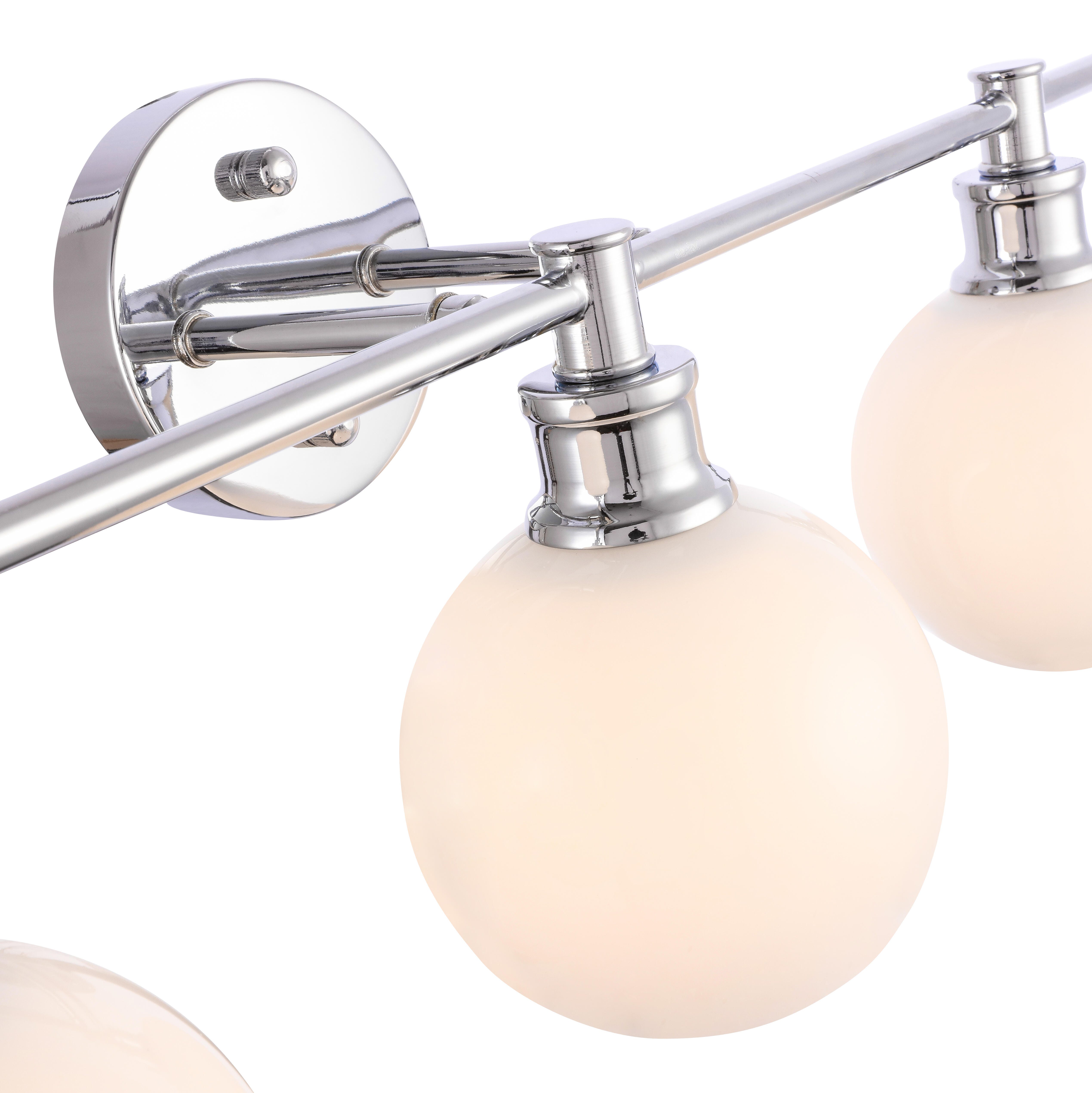 Collier 3 Light Chrome And Frosted White Glass Wall Sconce, Chrome/Frosted White, large