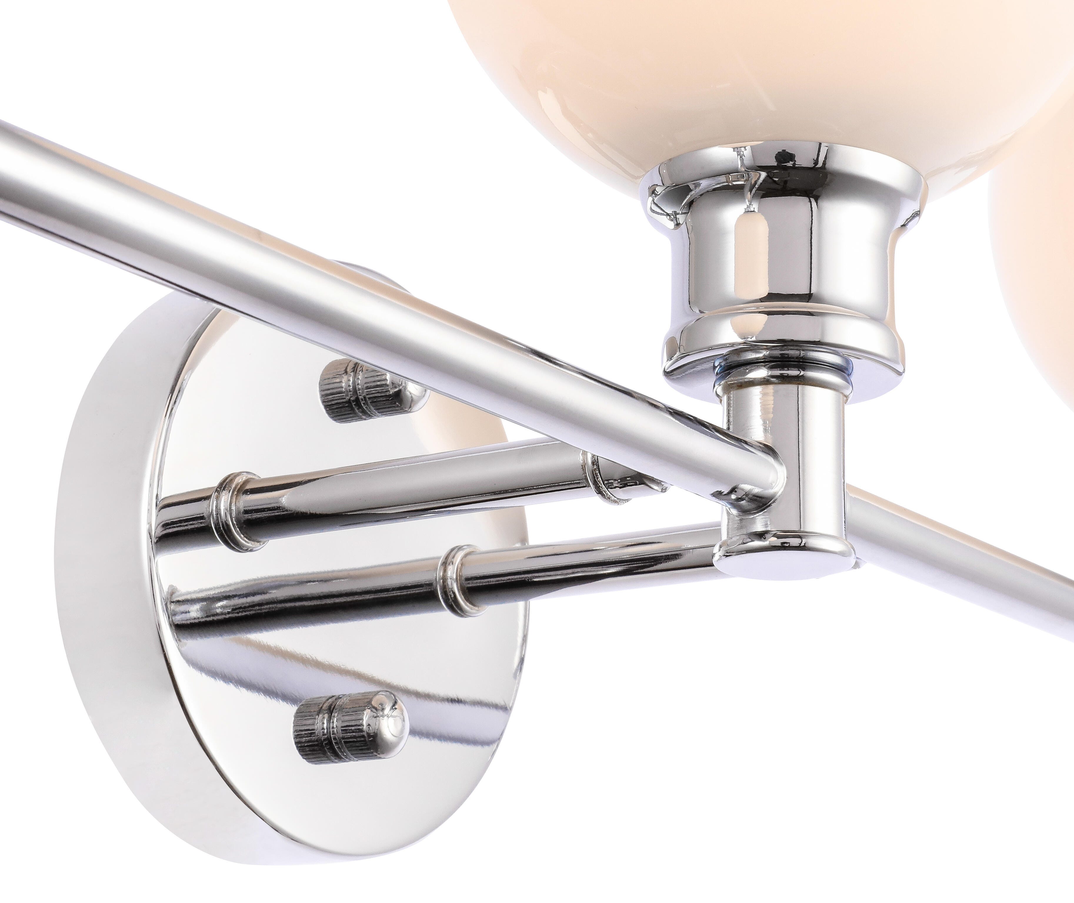 Collier 3 Light Chrome And Frosted White Glass Wall Sconce, Chrome/Frosted White, large