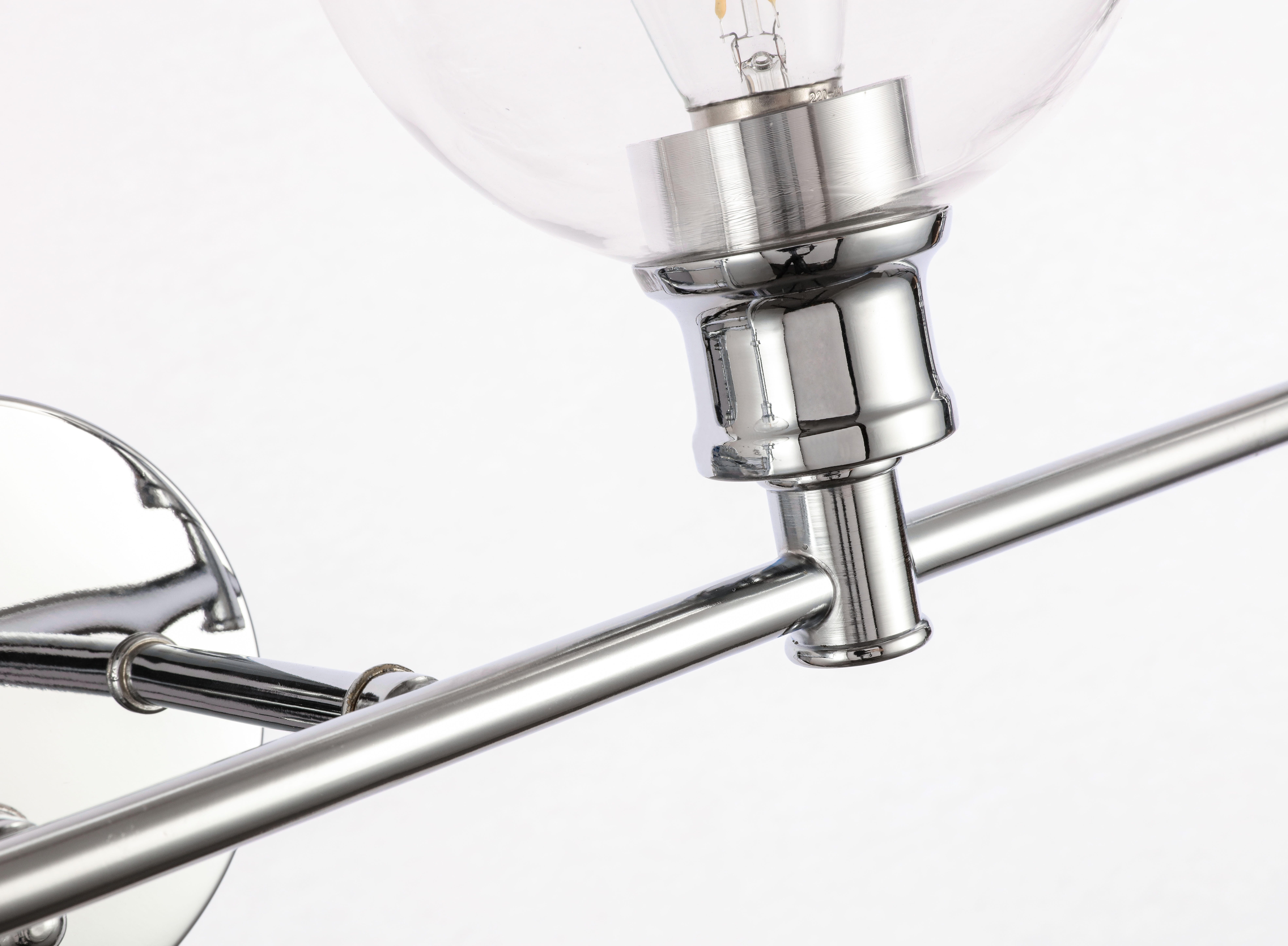 Collier 4 Light Chrome And Clear Glass Wall Sconce, Chrome/Clear, large
