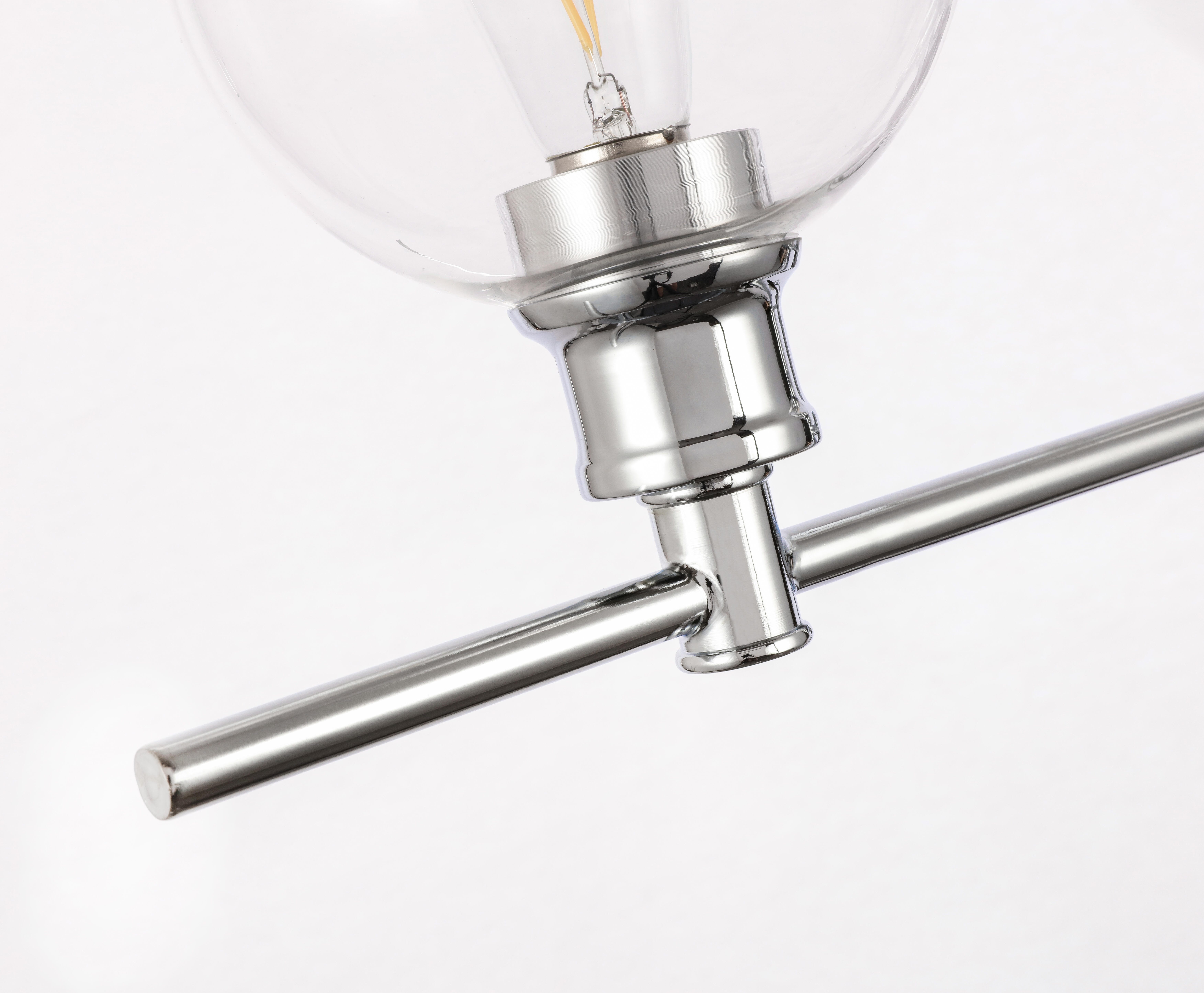 Collier 4 Light Chrome And Clear Glass Wall Sconce, Chrome/Clear, large