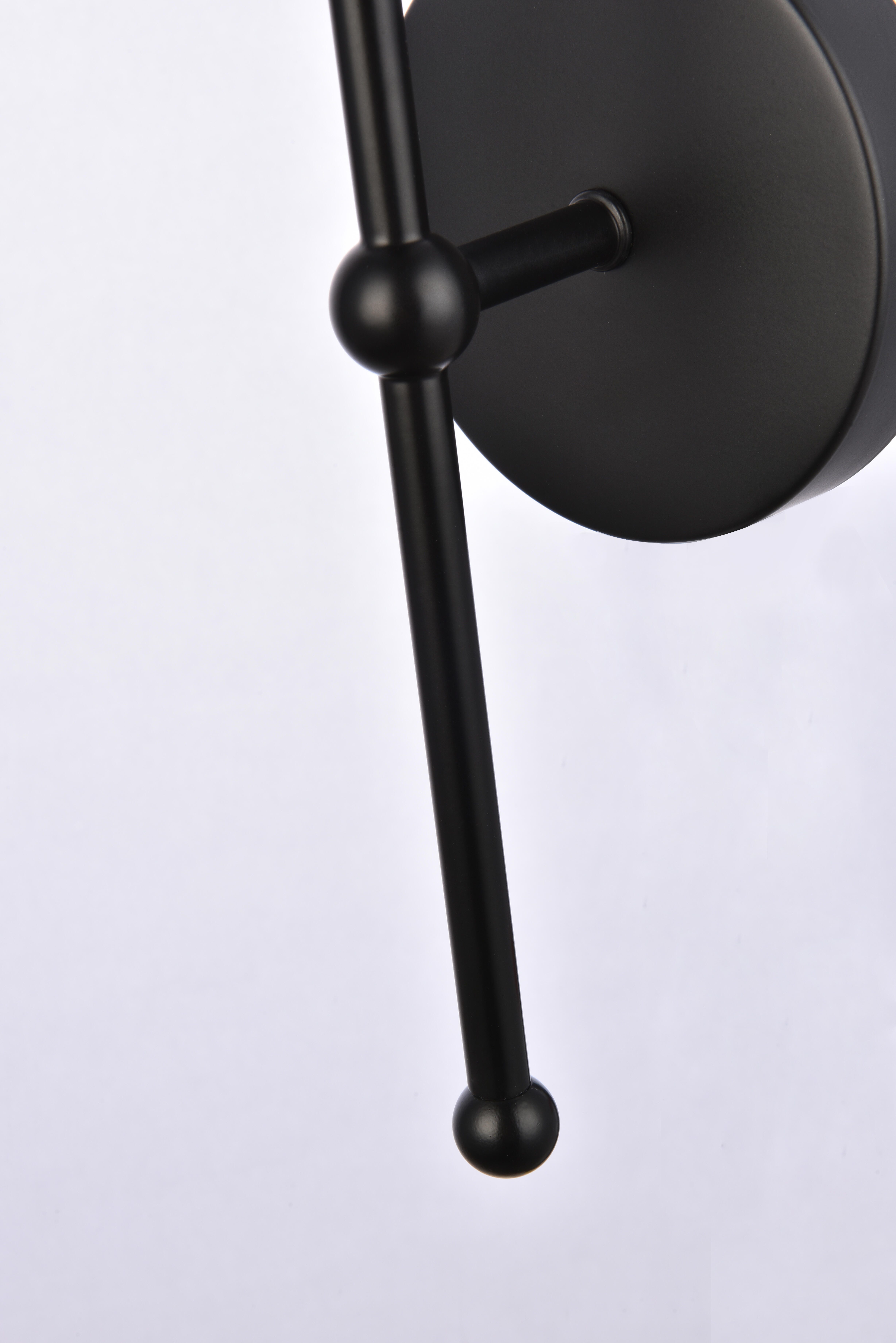 Keely 1 Light Black Wall Sconce, Black, large