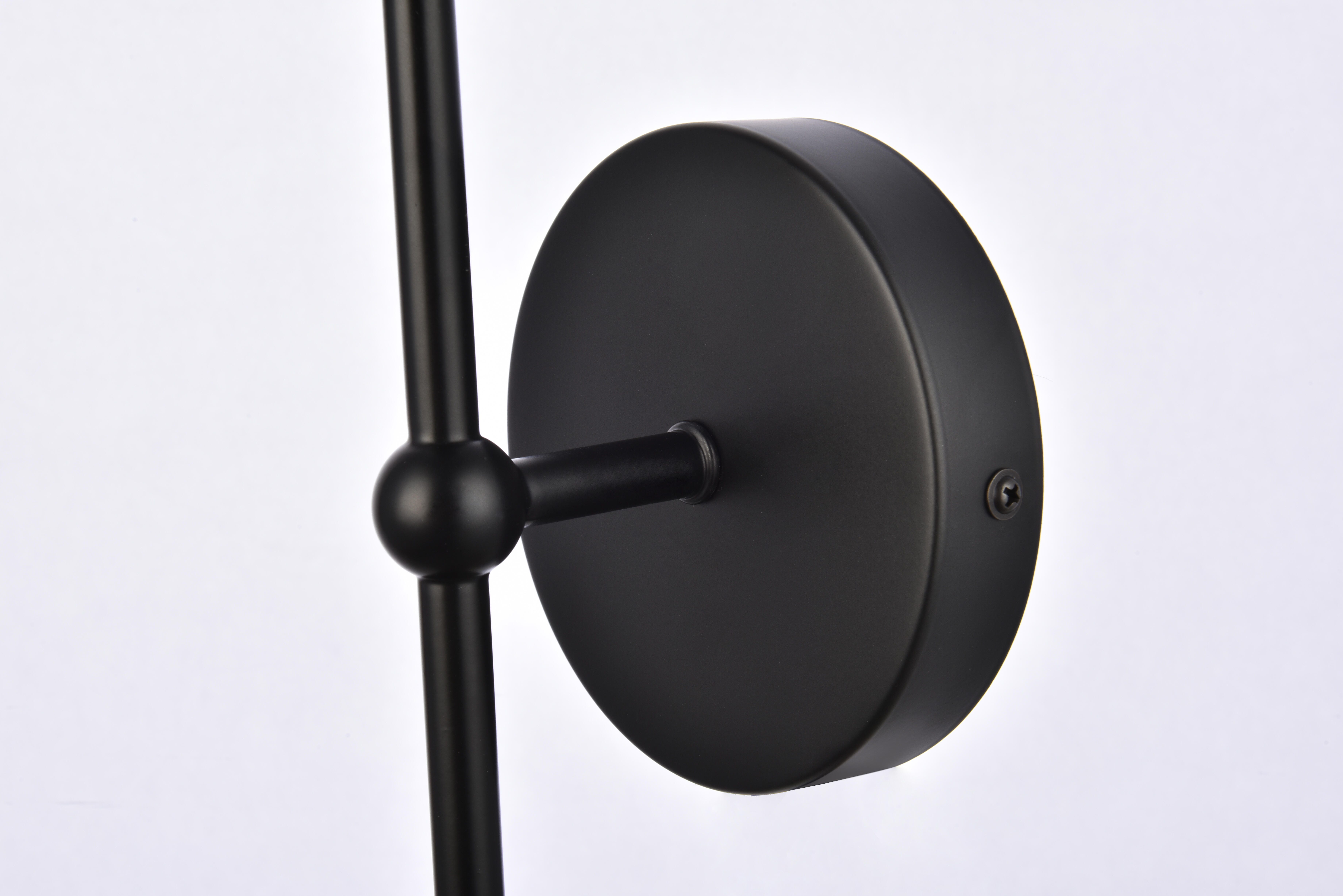 Keely 1 Light Black Wall Sconce, Black, large