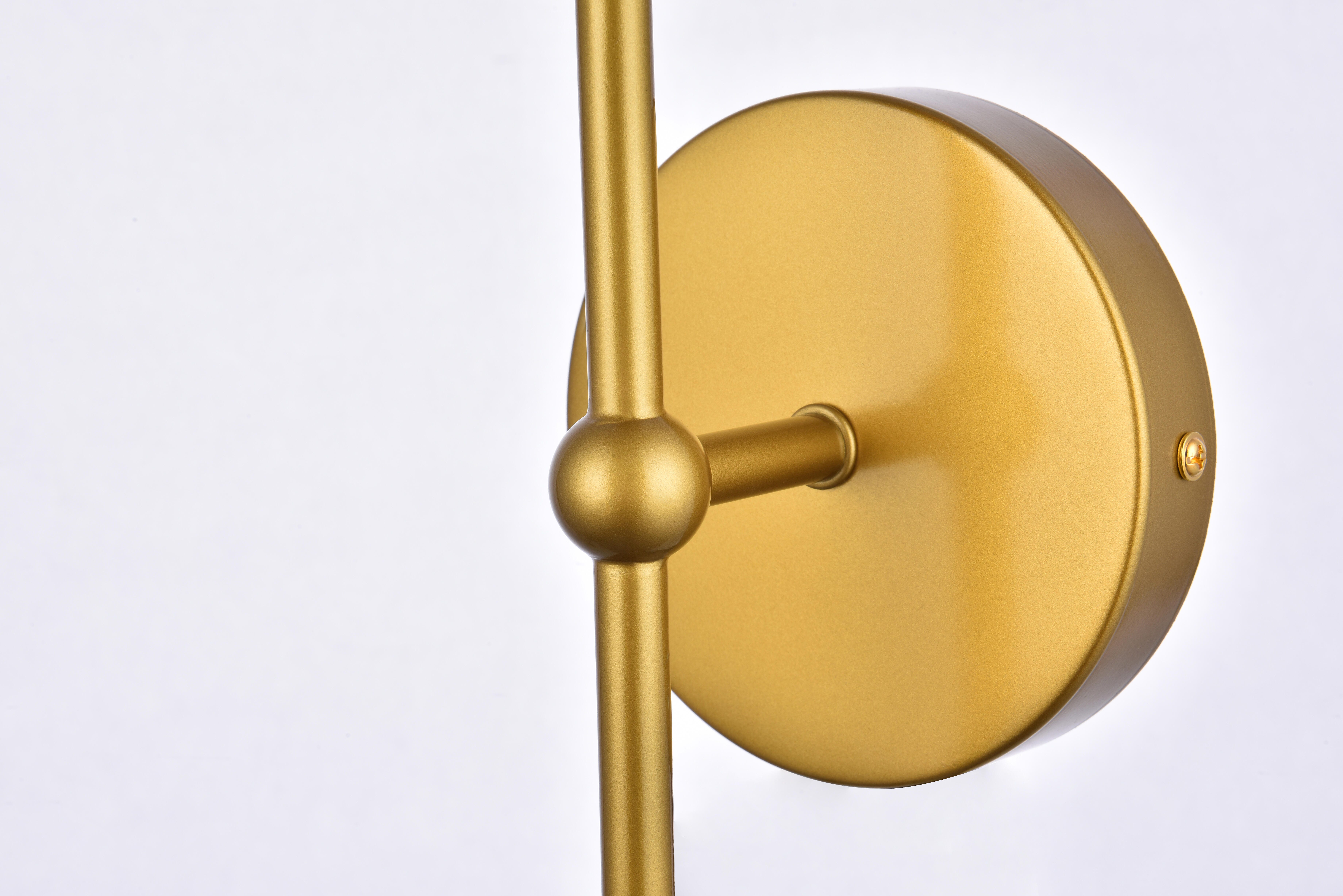 Keely 1 Light Brass Wall Sconce, Brass, large
