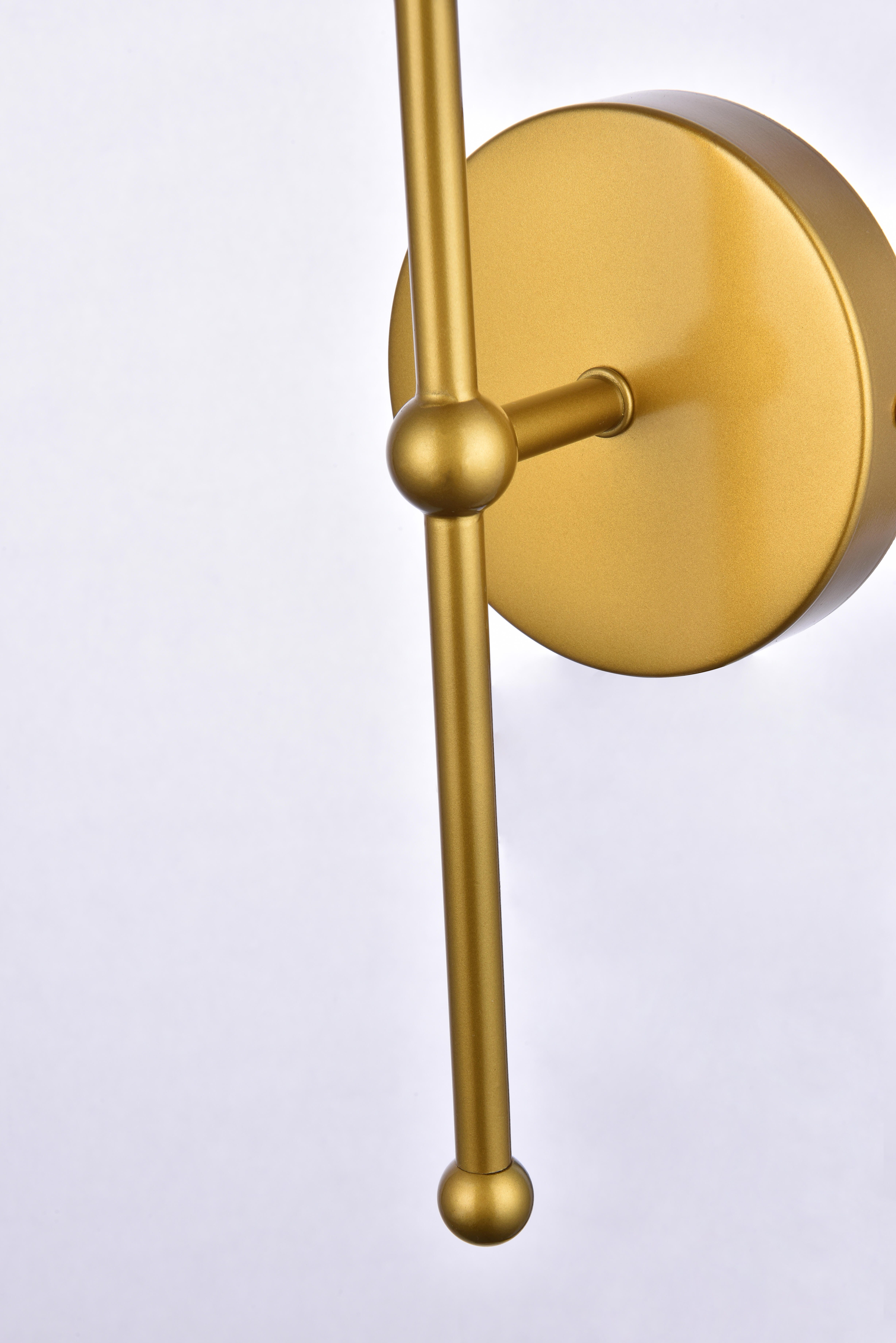 Keely 1 Light Brass Wall Sconce, Brass, large