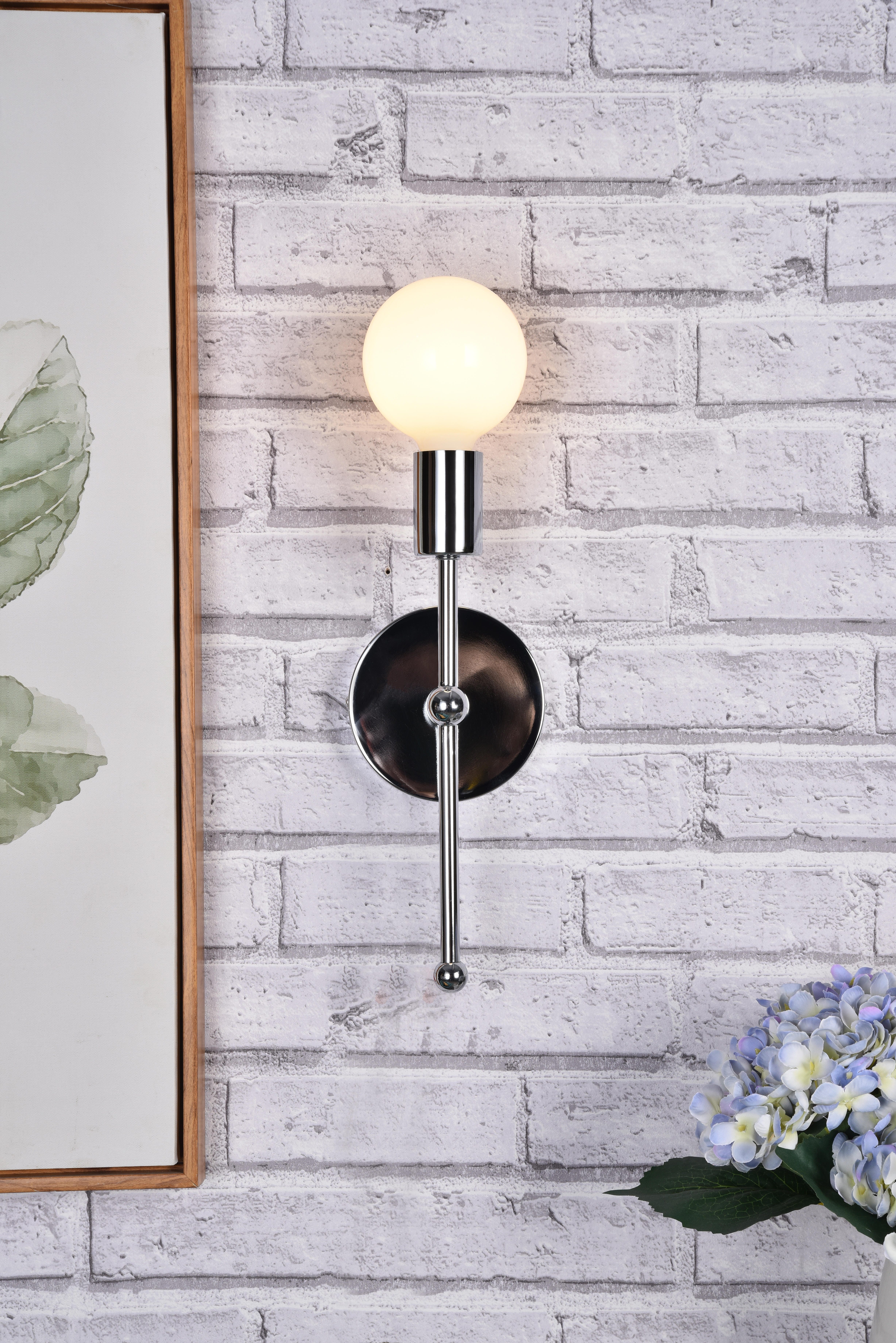 Keely 1 Light Chrome Wall Sconce, Chrome, large