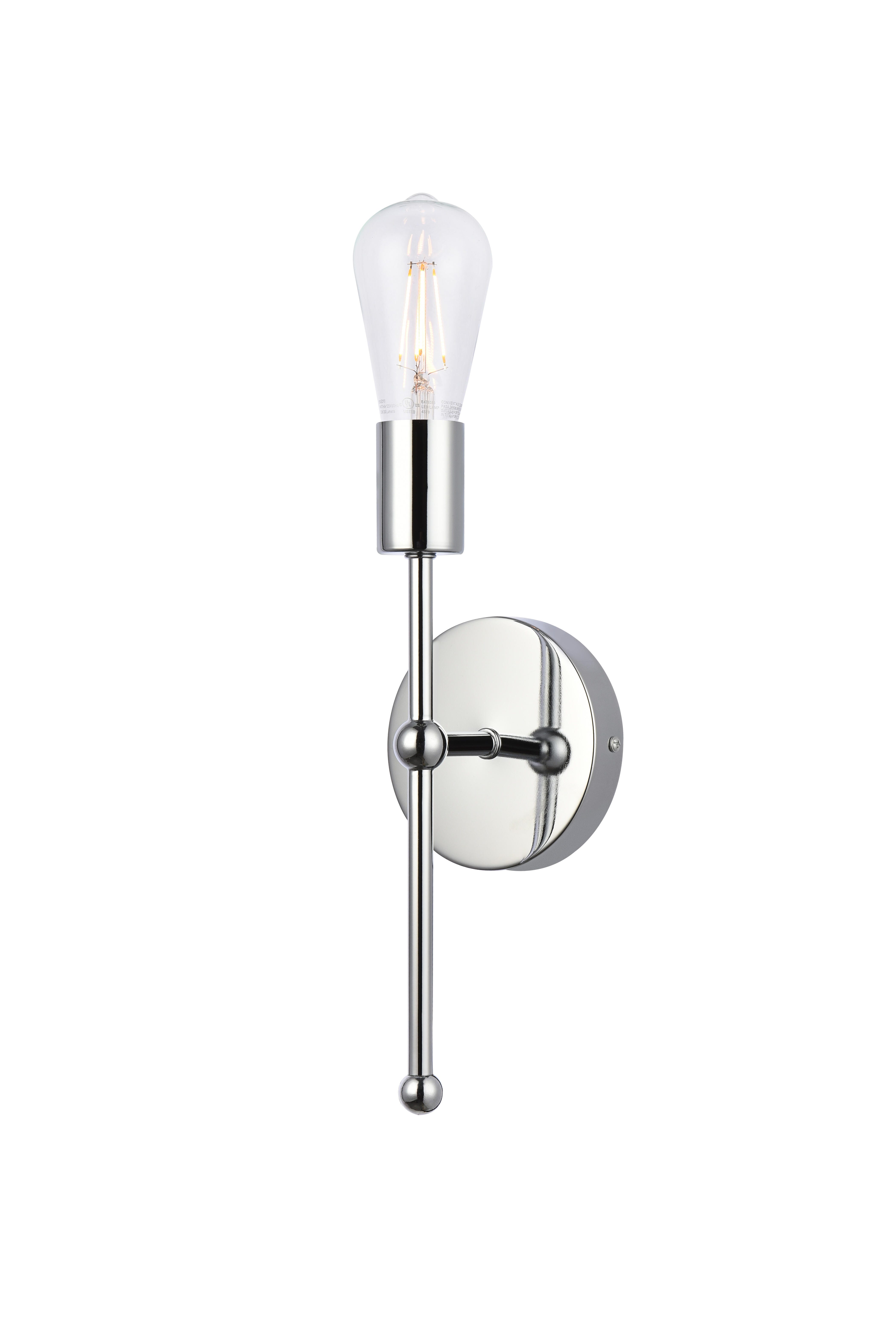 Keely 1 Light Chrome Wall Sconce, Chrome, large