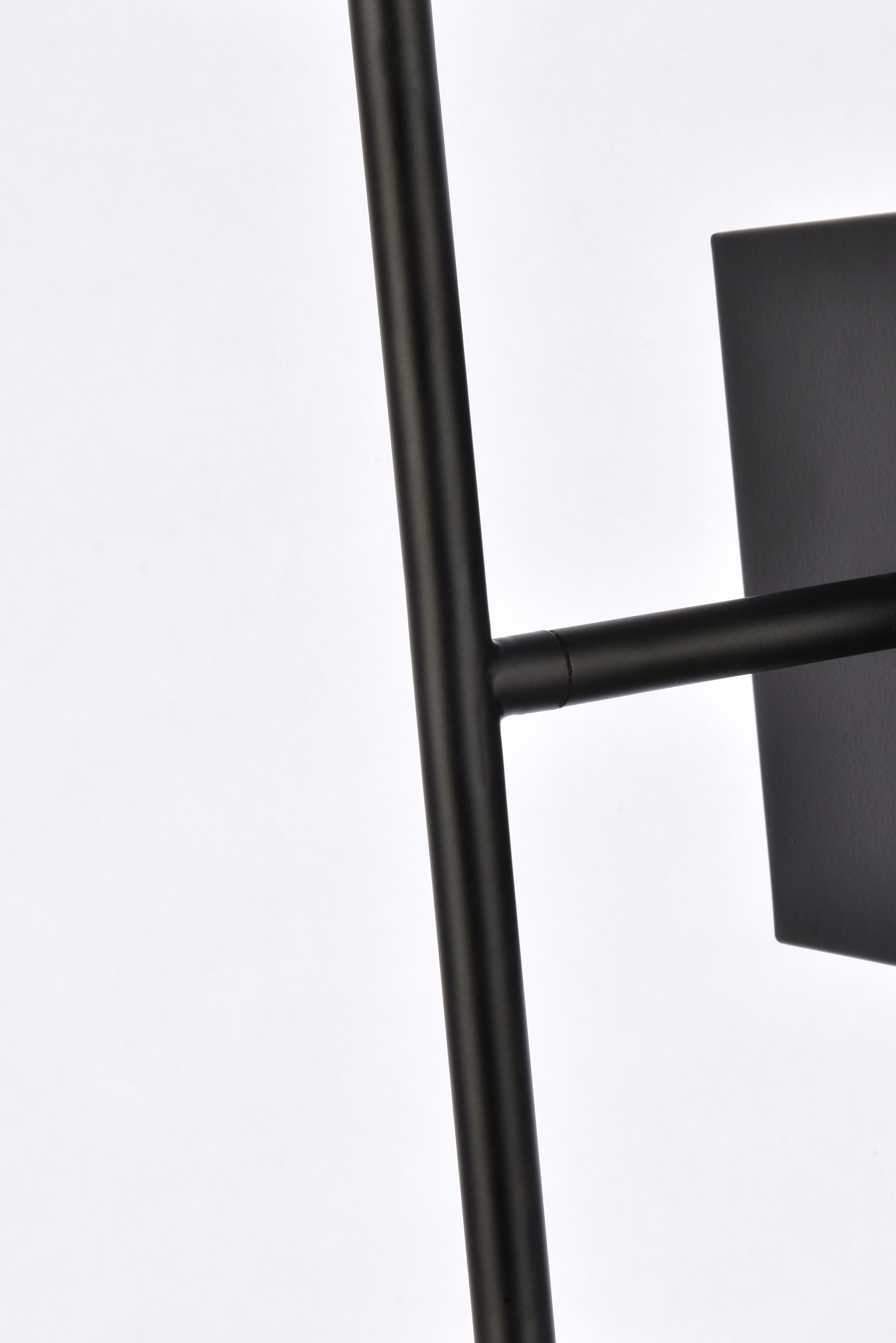 Neri 2 Lights Black And Clear Glass Wall Sconce, Black/Clear, large